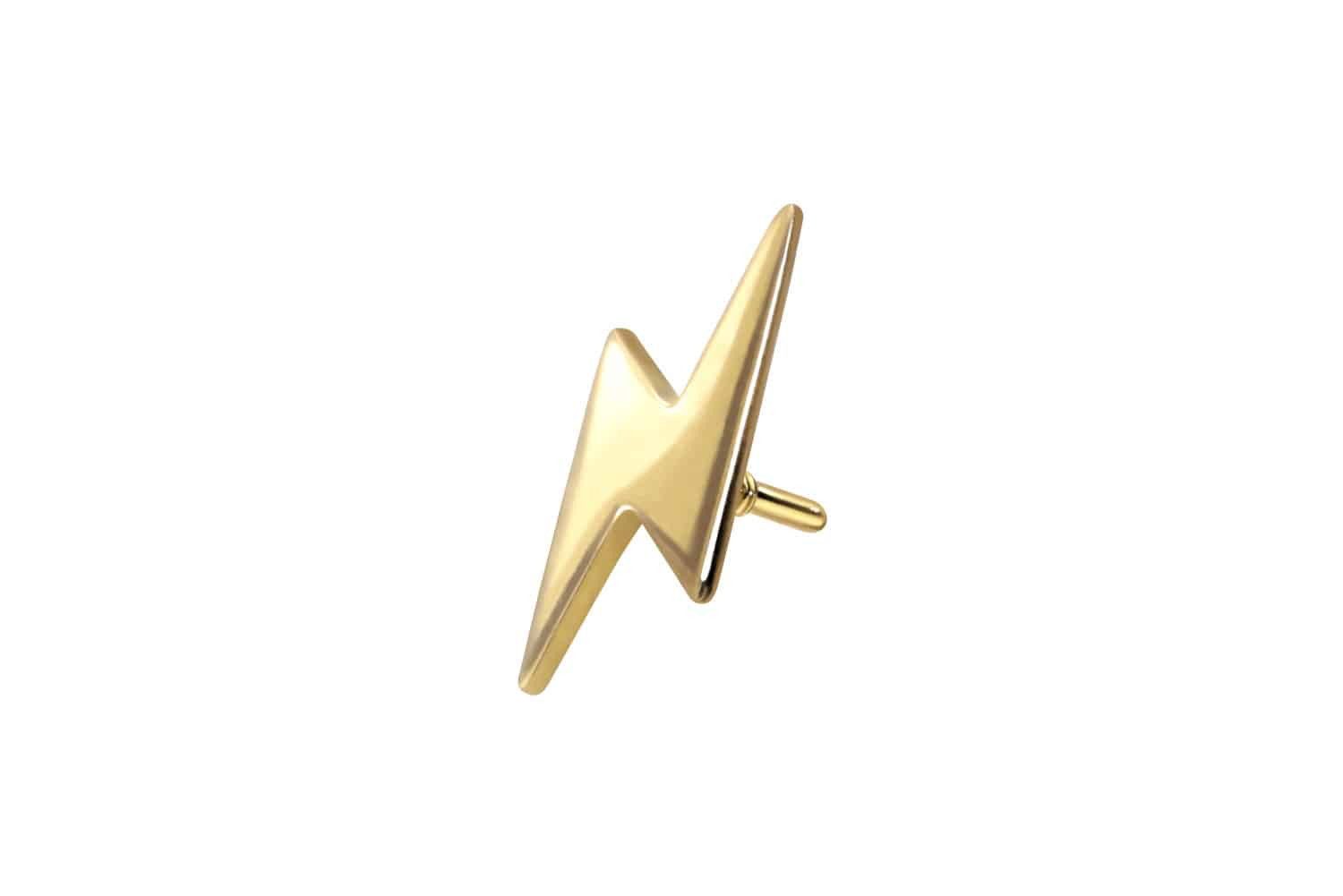 Piercing-Set 14 Karat Gold Schraubaufsatz mit Außengewinde BLITZ