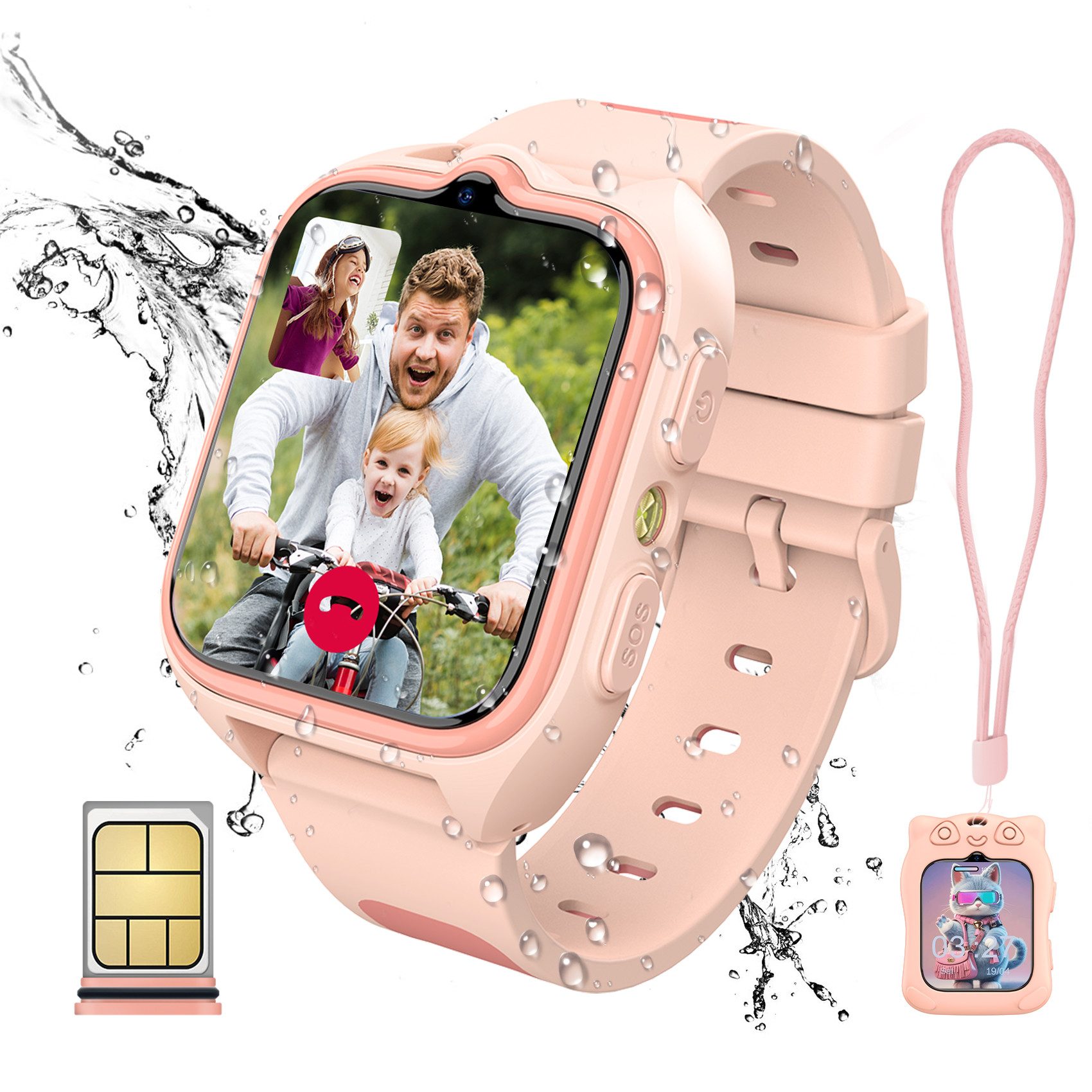 blackview Z30 Kinderuhr mit GPS und 4G-Videoanrufe Smartwatch, 1,75", GPS+LES+WiFi, 4G-LTE, IP68, SOS, 800mAh, Knips-Freunde​