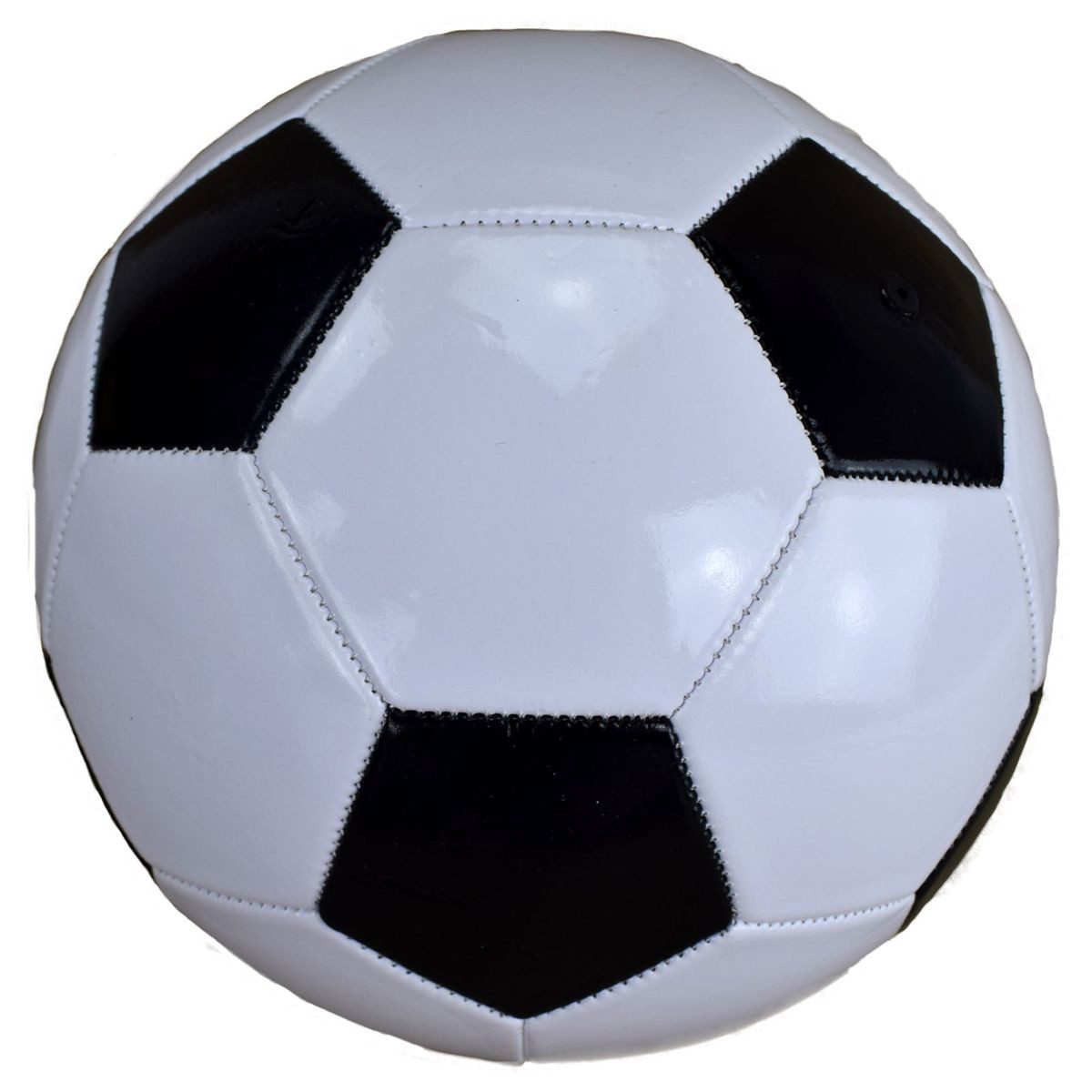BENSON Fußball Fußball aufgepumpt schwarz weiß Ø22cm klassischer Ball (1-St), 5-Eck-Design
