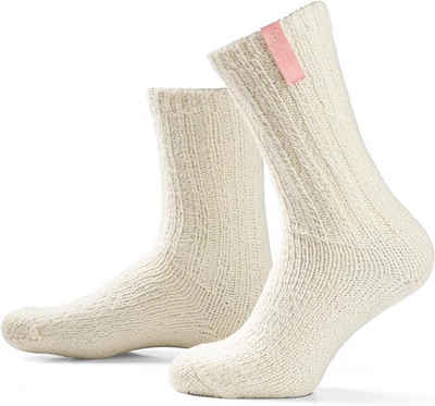 LK Trend & Style Socken SOXS.CO Weisse Wolle SLEEP WELL PINK LABEL (Nie wieder kalte Füße, 100%ige Anti-Kratz Garantie) Ein wärmendes Geschenk