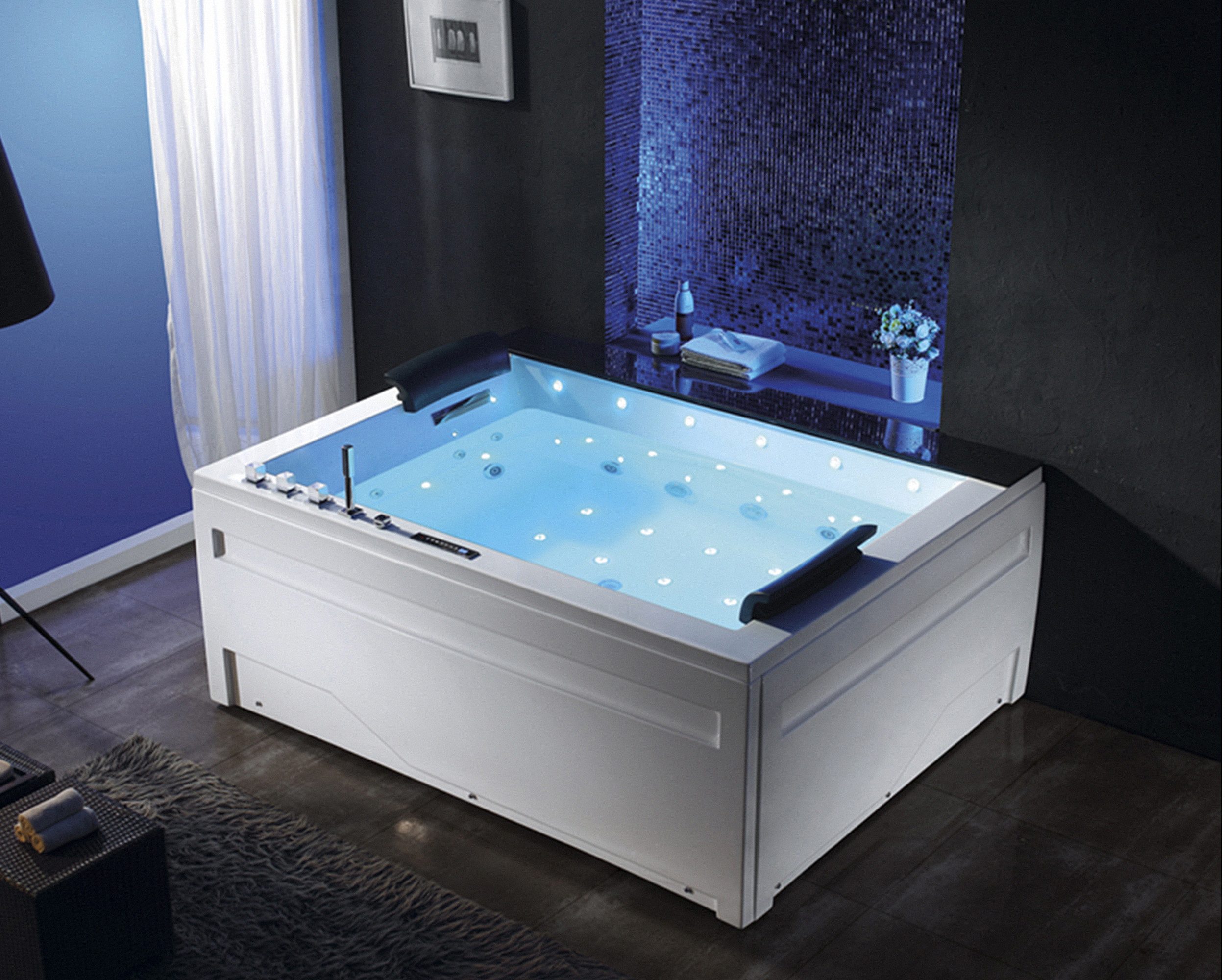 Duwilux Whirlpool-Badewanne XL Whirlpool Jackson 2 190x150 Badewanne VOLLAUSSTATTUNG, (1-tlg), Vollausstattung