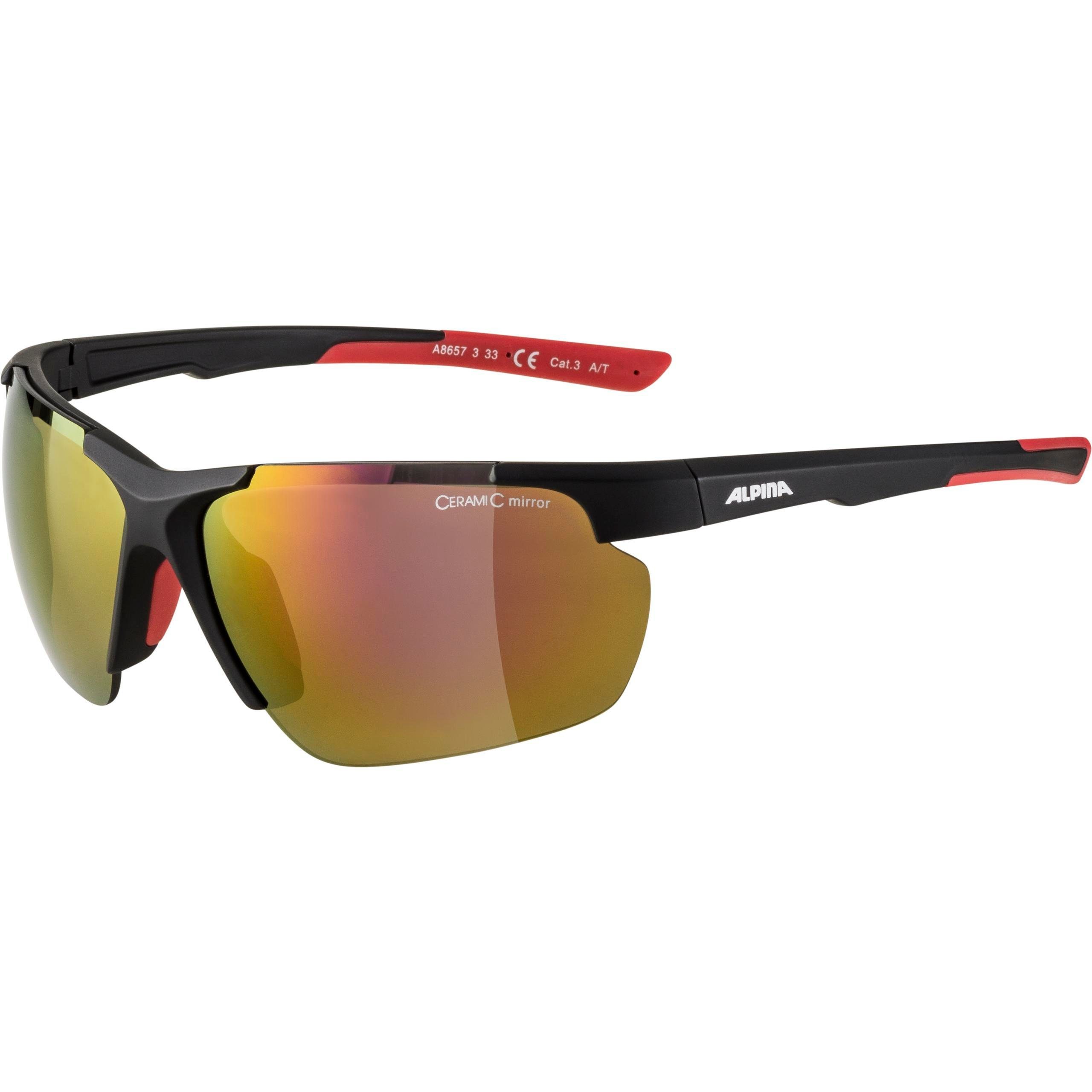 Alpina Sonnenbrille Alpina Sportbrille DEFEY HR black matt ceramic mir