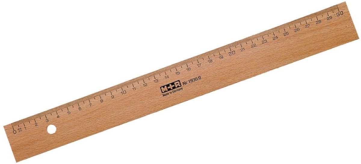 Lineal Lineal Holz 30cm Buche Metalleinlage