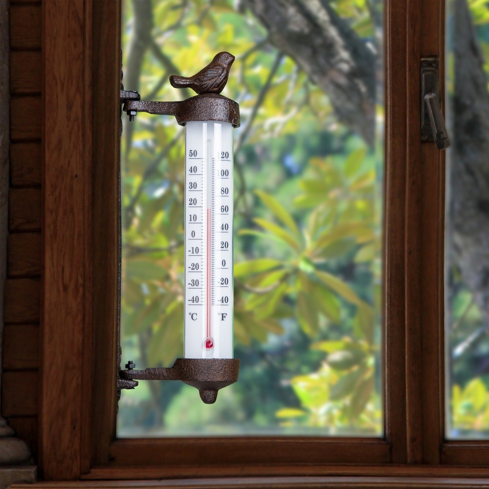St), Gartenfigur Vogel, Gartenthermometer (1 Außenthermometer HTI-Living Wandthermometer