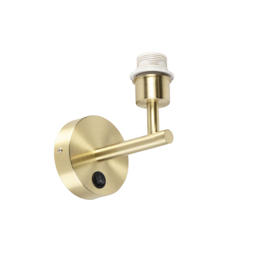Qazqa Wandleuchte Combi, ohne Leuchtmittel, Warmweiß, QAZQA Wand­leuchte, e27, Gold, Stahl, Modern