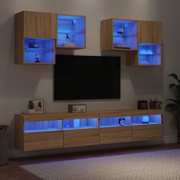 vidaXL TV-Schrank 6-tlg. TV-Wohnwand mit LED-Leuchten Sonoma-Eiche (1-St)