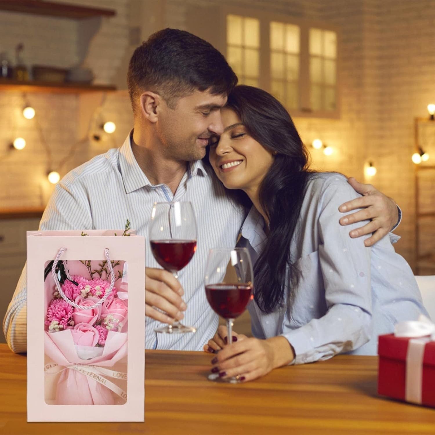 Kunstblume Künstliche Blumen Rosen Geschenkboxen für Hochzeit Muttertag, MOPUEA, Liebevolles Geschenk für besondere Momente – Bild 5 von 5