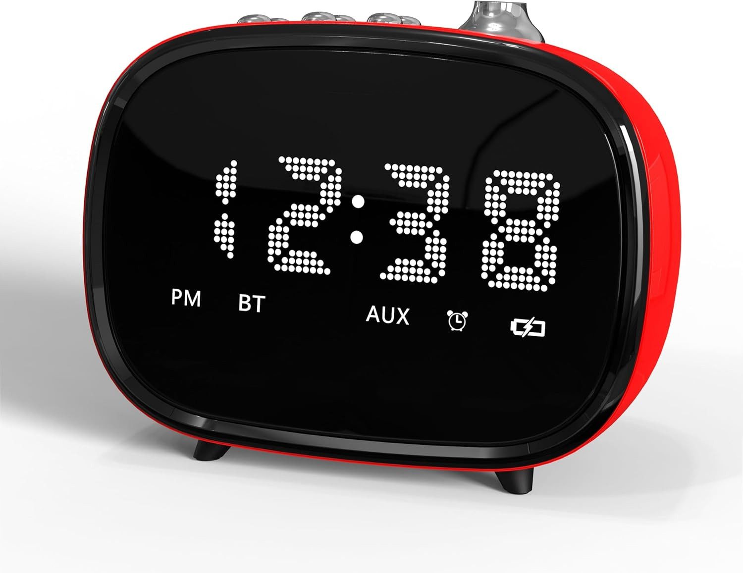 iTOMA Radiowecker Retro-Wecker Bluetooth LED, AUX TF-Slot Vintage-Uhr Zuhause Büro Bluetooth, TF-Kartensteckplatz, AUX-Anschluss, Freisprecheinrichtung