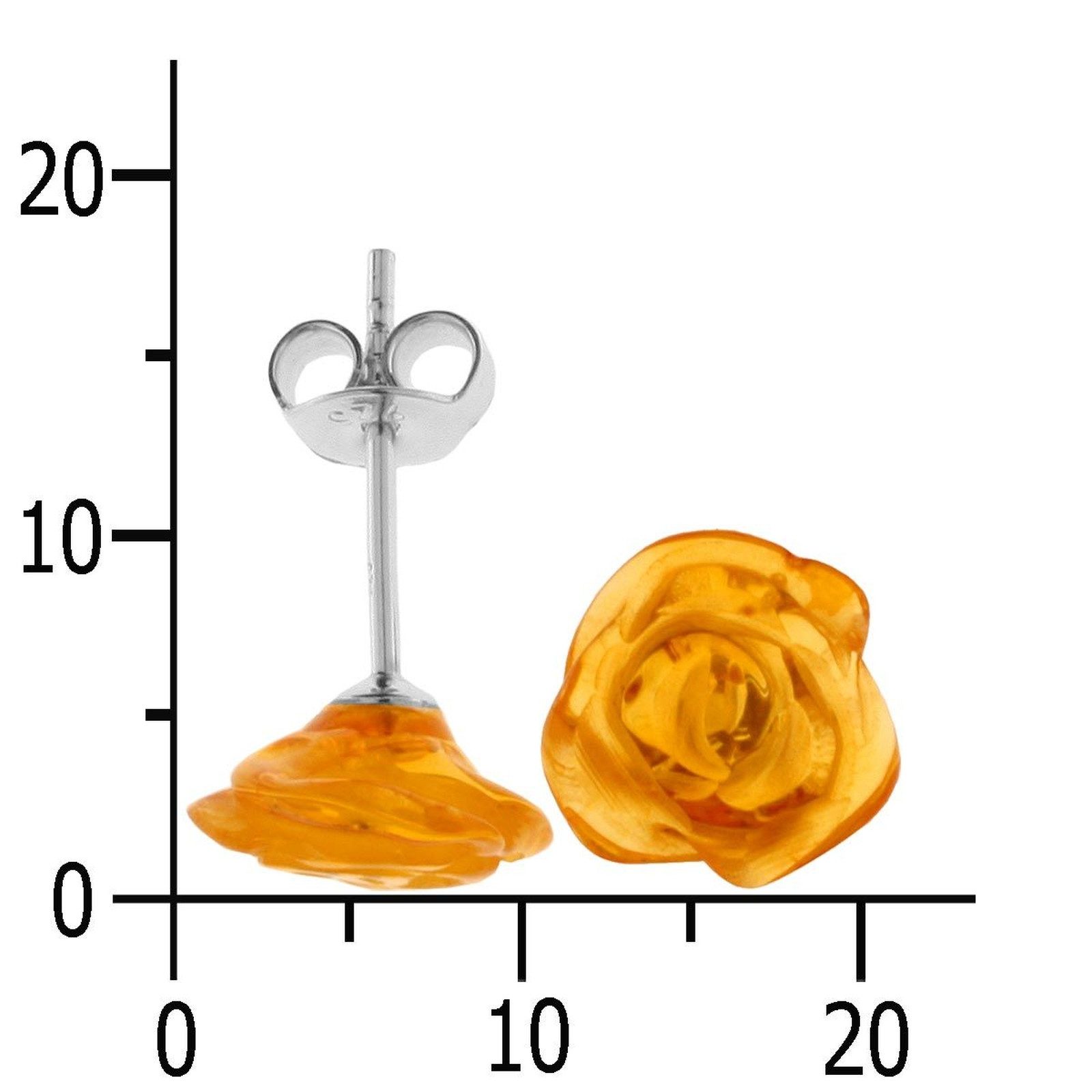 OSTSEE-SCHMUCK Paar Ohrstecker Ostsee-Schmuck Ohrstecker Rose Ohrstecker Rose (2-tlg)
