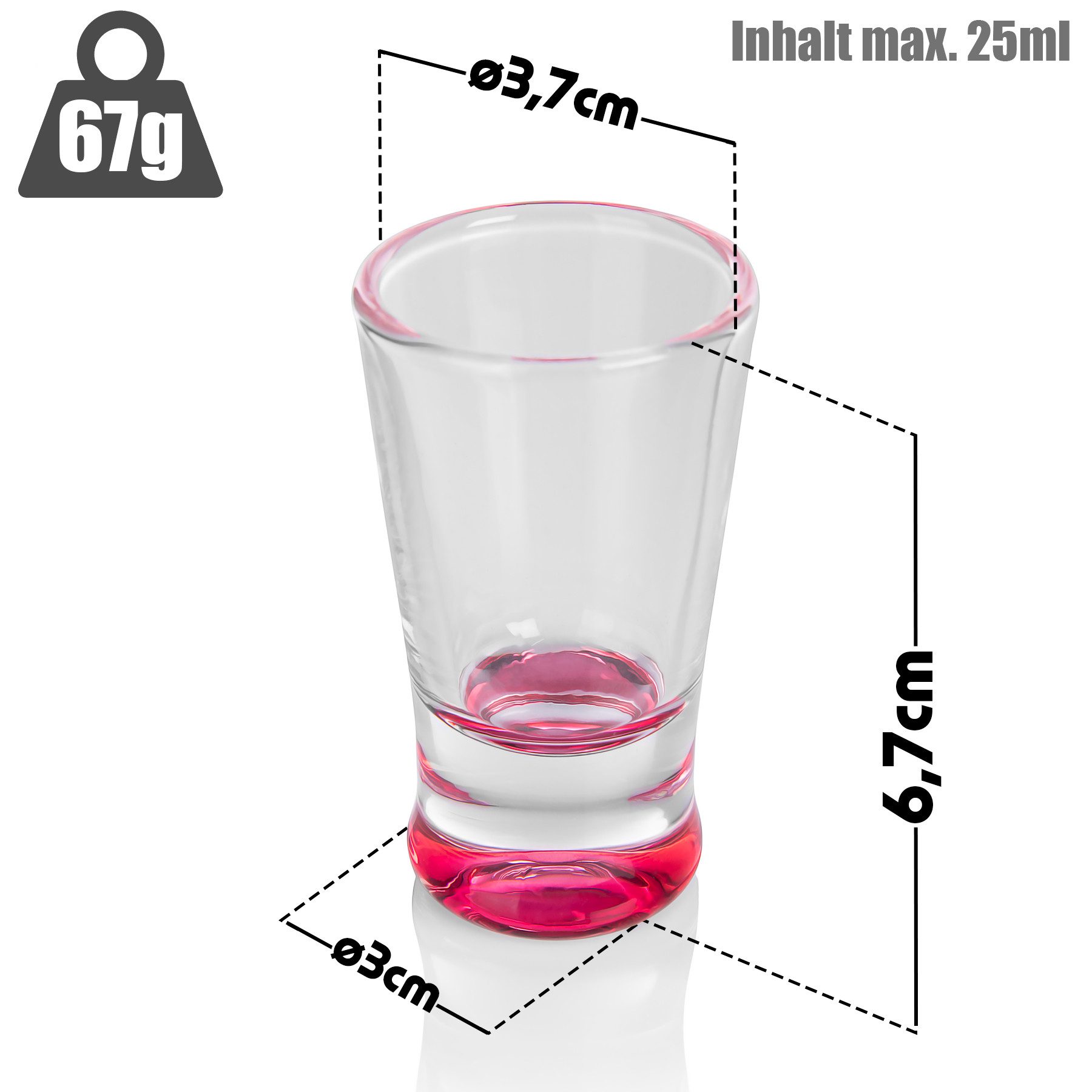BigDean Schnapsglas 2cl in Geschenkbox – hochwertige Shotgläser lebensmittelecht, 12-tlg., Glas, Robustes Glas, Langlebige Qualität, Elegante Form, Vielseitig.