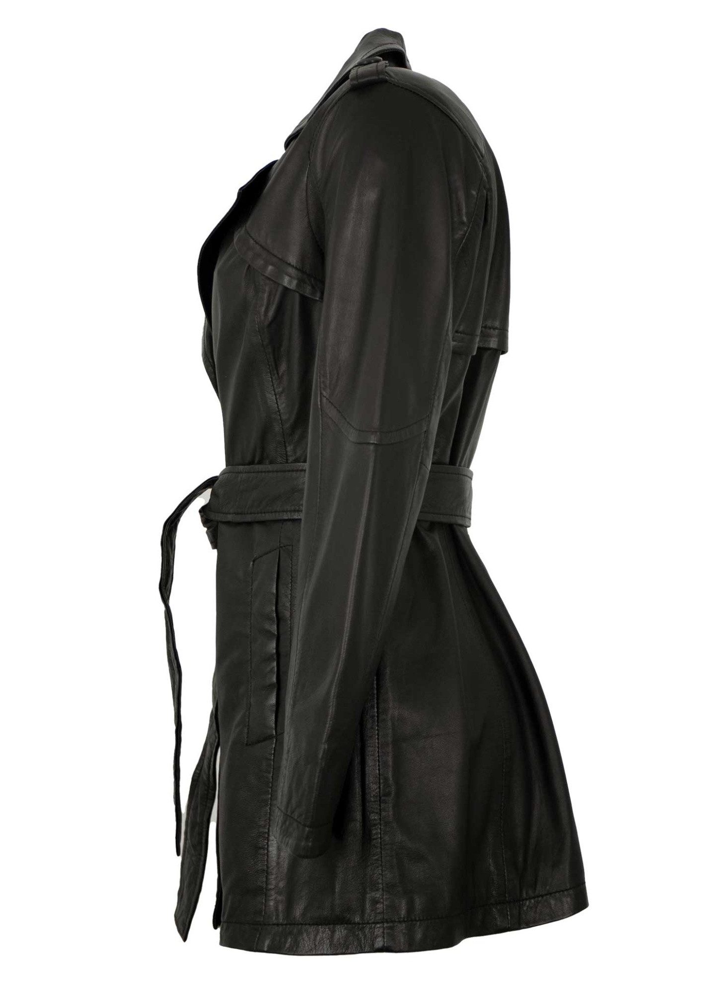 Jilani Lederjacke Hayley Jilani - Damen Ledermantel Lammnappa schwarz günstig online kaufen