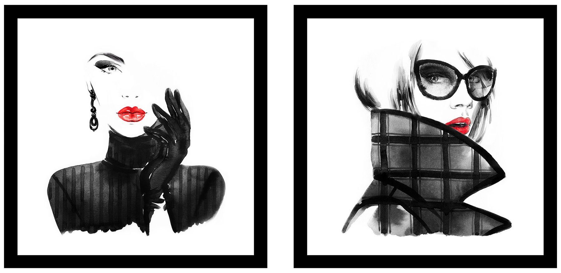 Levandeo® Glasbild, 2er Set Wandbild 20x20cm günstig online kaufen