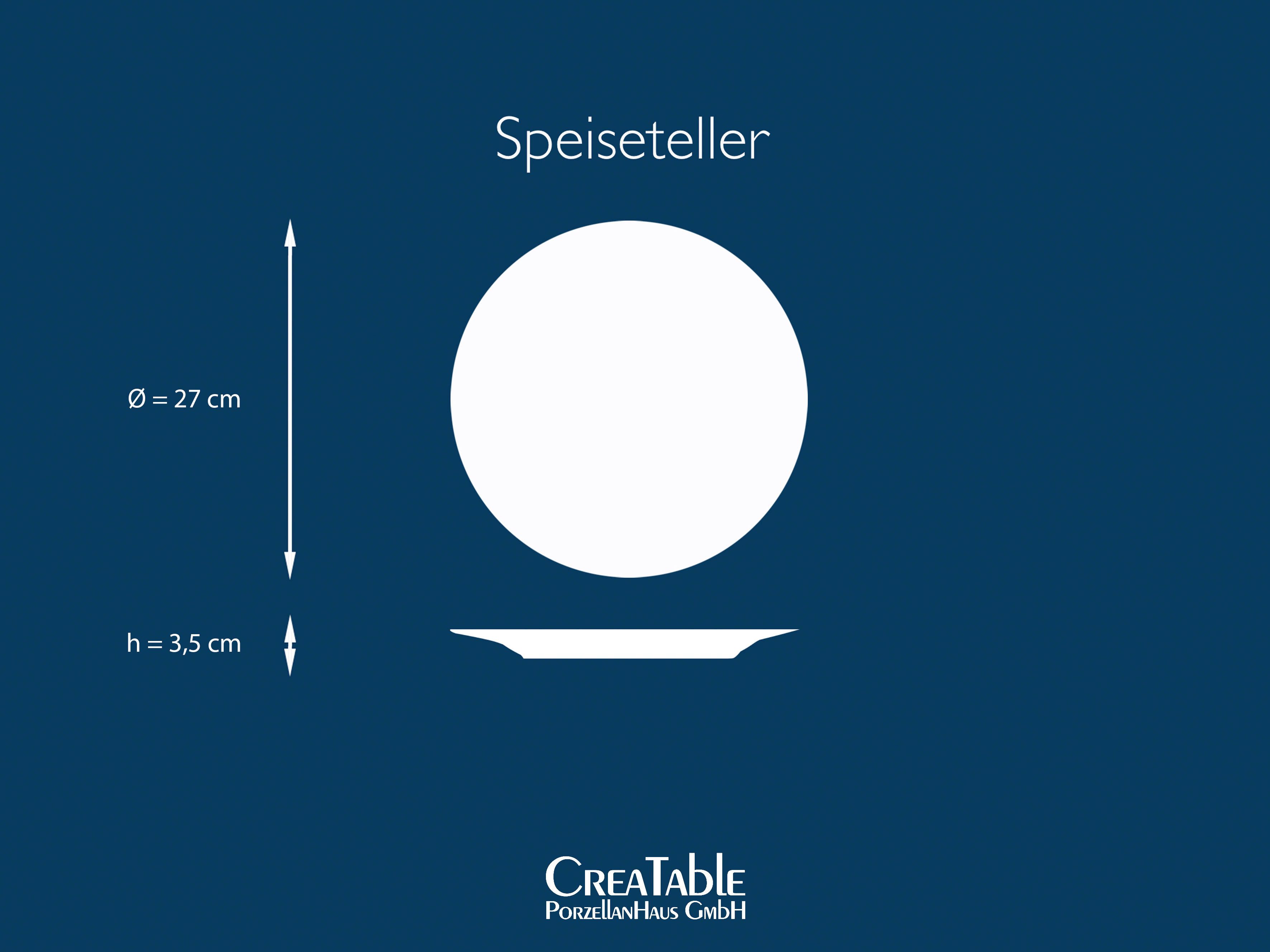 CreaTable Speiseteller Essteller NATURE COLLECTION, (6 St), Teller Set für 6 Personen, Ø 27 cm, Steinzeug, flache Teller