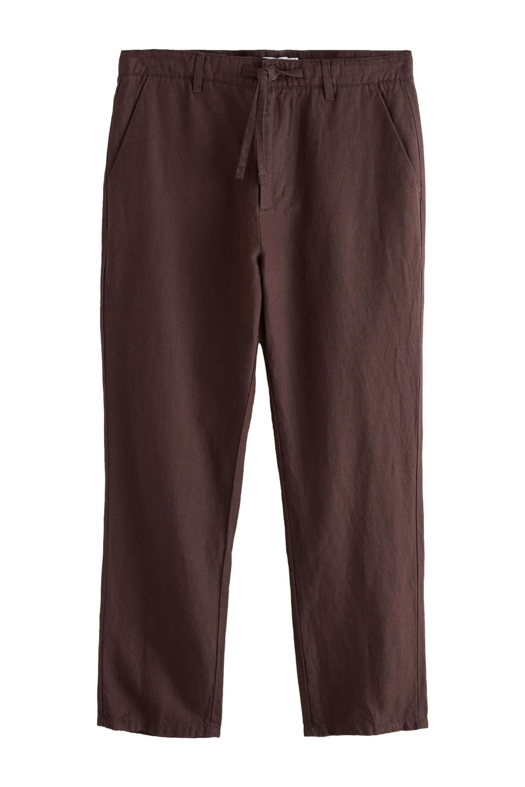 Chinohose Straight Fit Chinohose aus Baumwoll-Leinengemisch