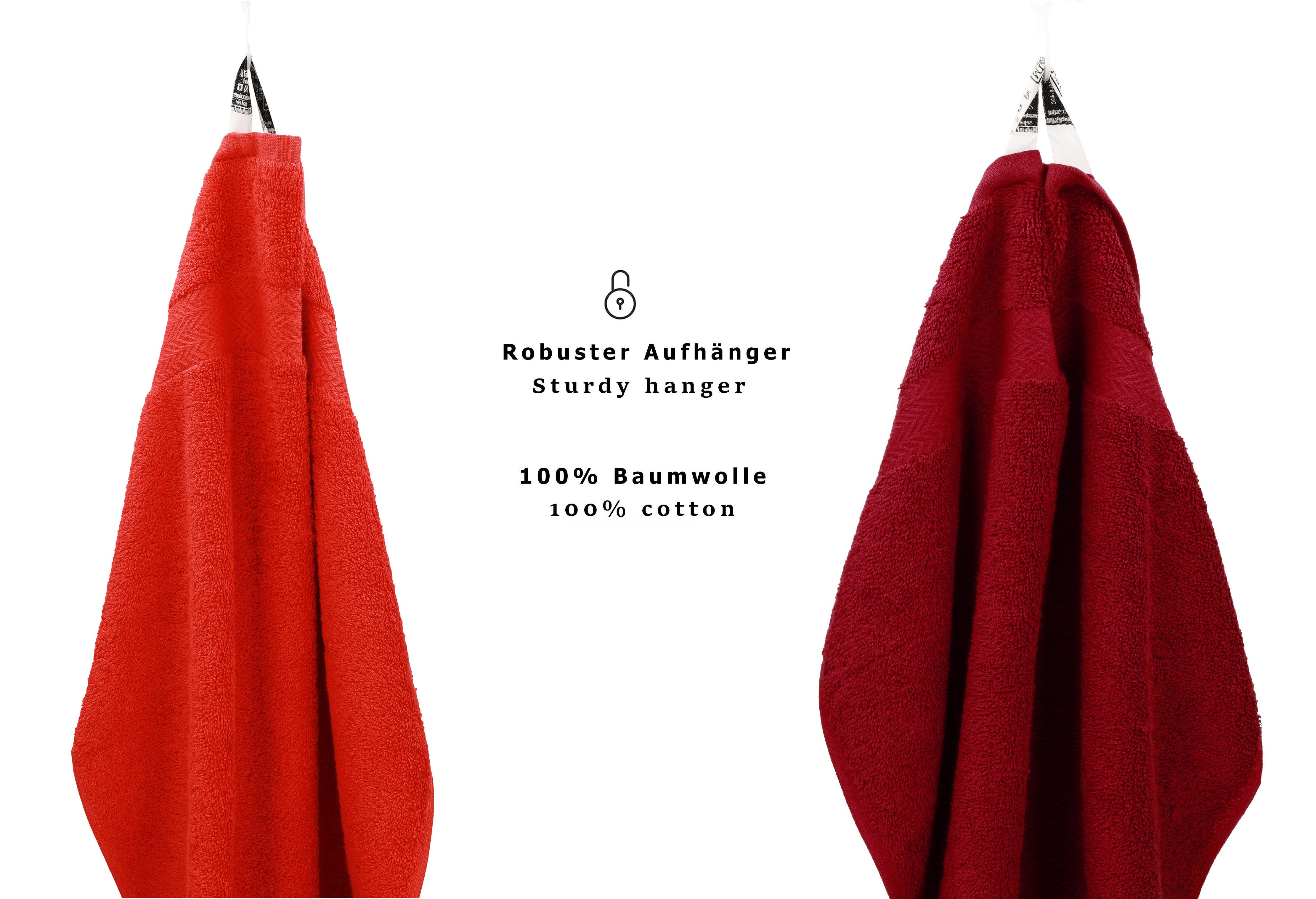 Betz Handtuch Set 10-TLG. Handtuch-Set Premium Farbe Rot & Dunkelrot, 100% Baumwolle, (10-tlg)