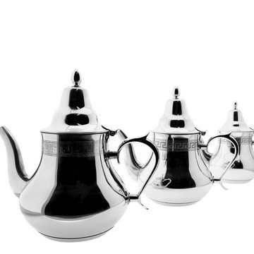 Sunay Teekocher Orientalischer Teekocher aus Edelstahl in Silber