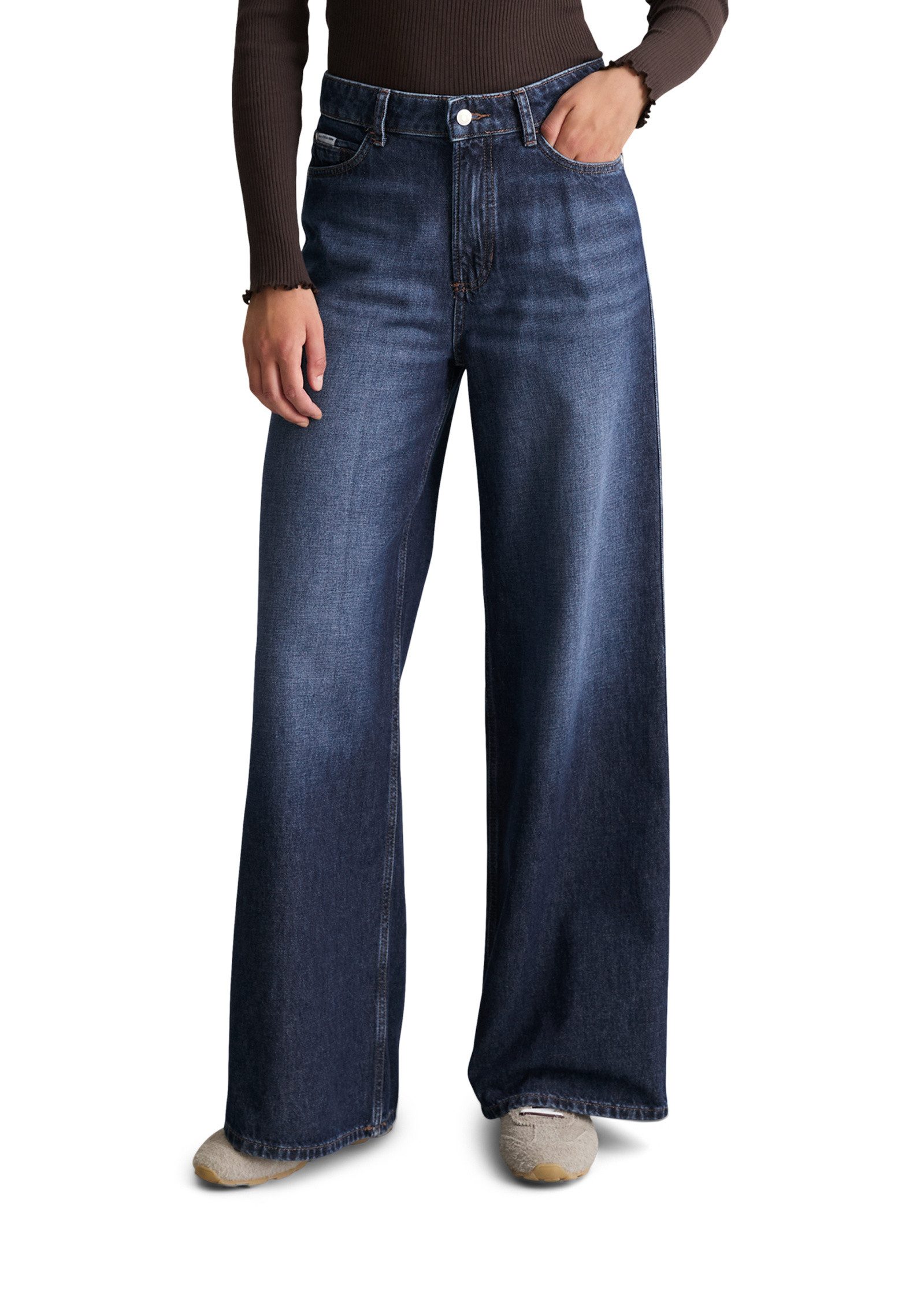 Marc O'Polo DENIM Weite Jeans aus Rigid Denim ohne Elasthan