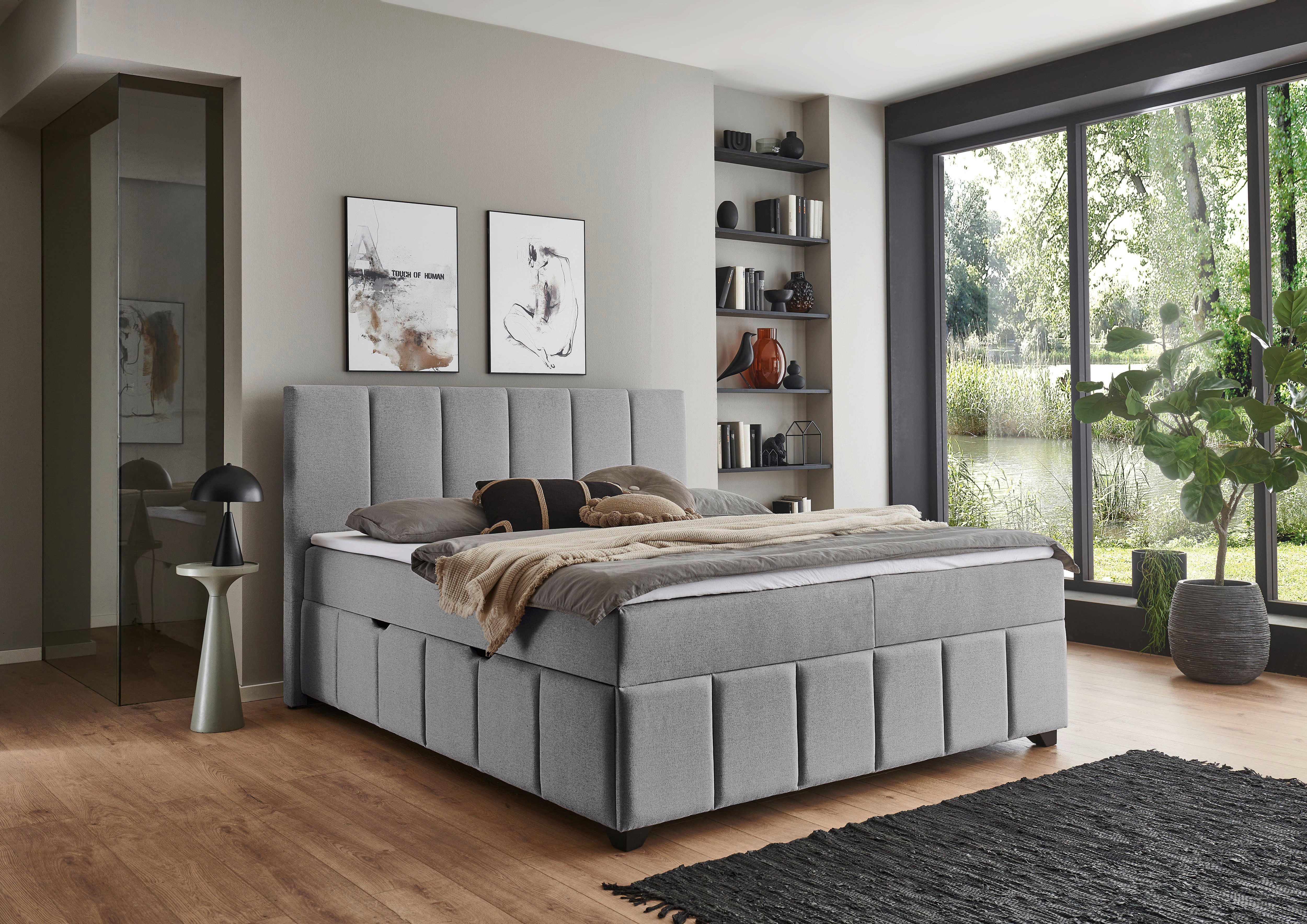 Home affaire Boxbett Bellah inkl. Bettkasten, erhältlich in der Breite 180x200cm, inkl. PU-Schaum-Topper