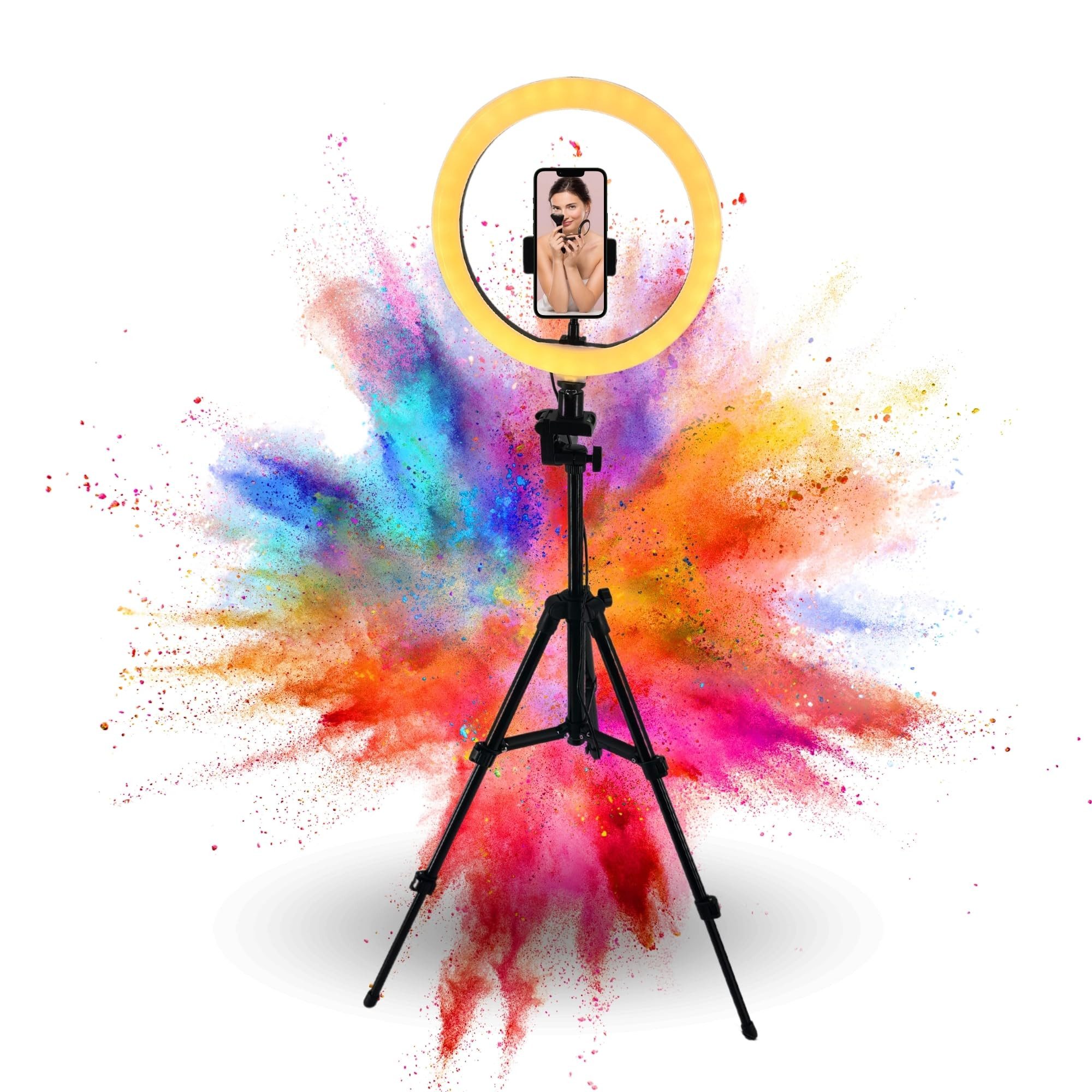 TronicXL Ringlicht 30-60cm Ringlicht mit Stativ Ring Light mit Handy halter Smartphone, Tripod Beauty Licht Kamerastativ Smartphones