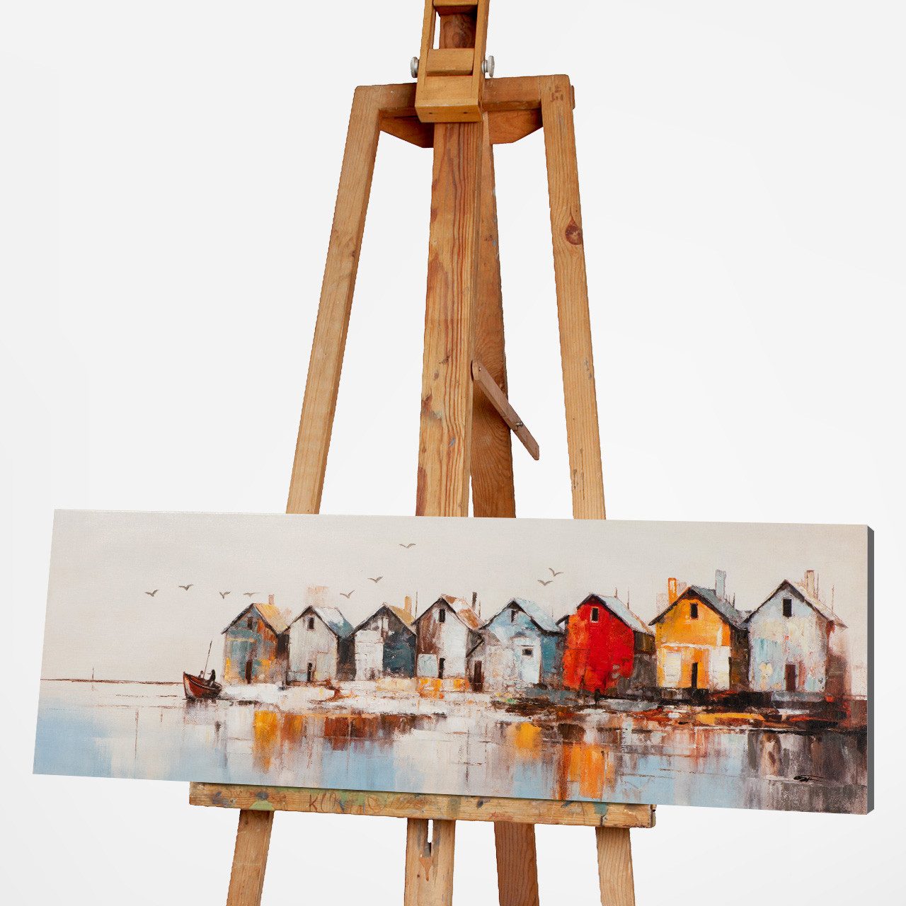 ArtUniverse Gemälde Lakeside Living 50x150 cm, Lakeside