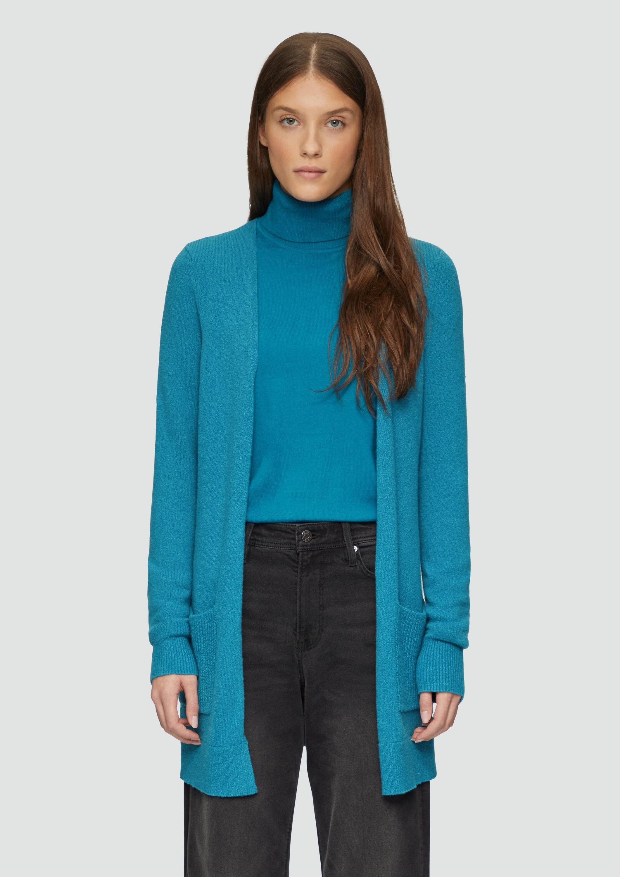 s.Oliver Cardigan Strickjacke Lange Strickjacke mit Rippbündchen günstig online kaufen