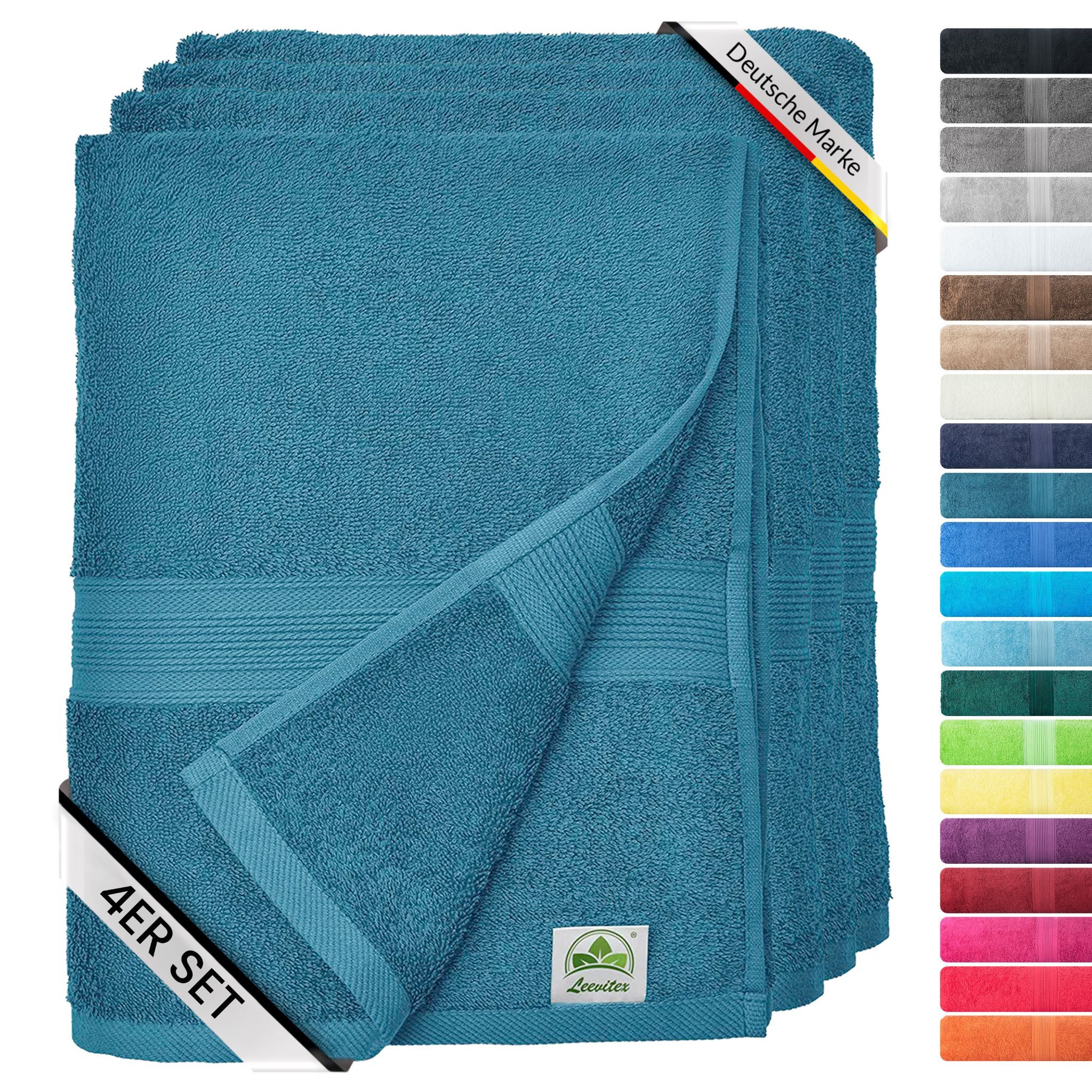 leevitex® Handtuch Frottee 4er Set, 50 günstig online kaufen