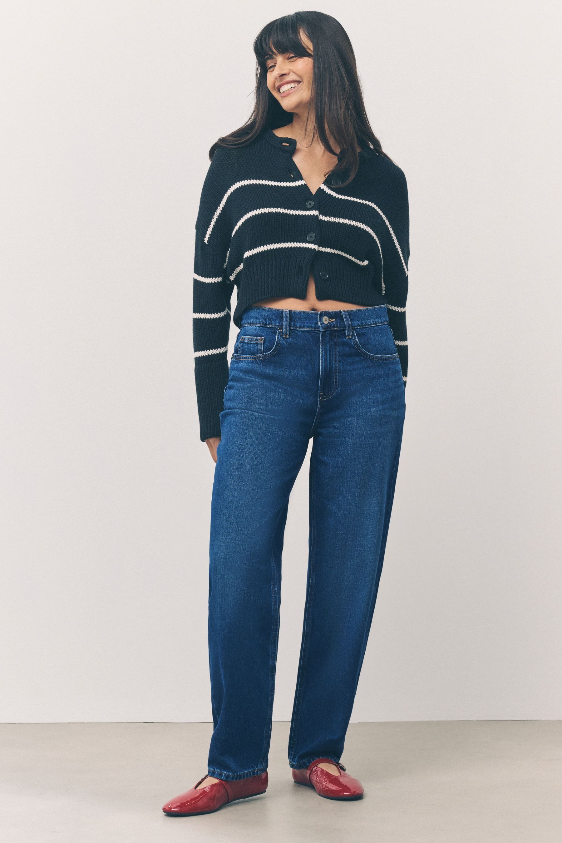 Next Weite Jeans Jeans mit Barrel-Leg aus 100 % Baumwolle (1-tlg)