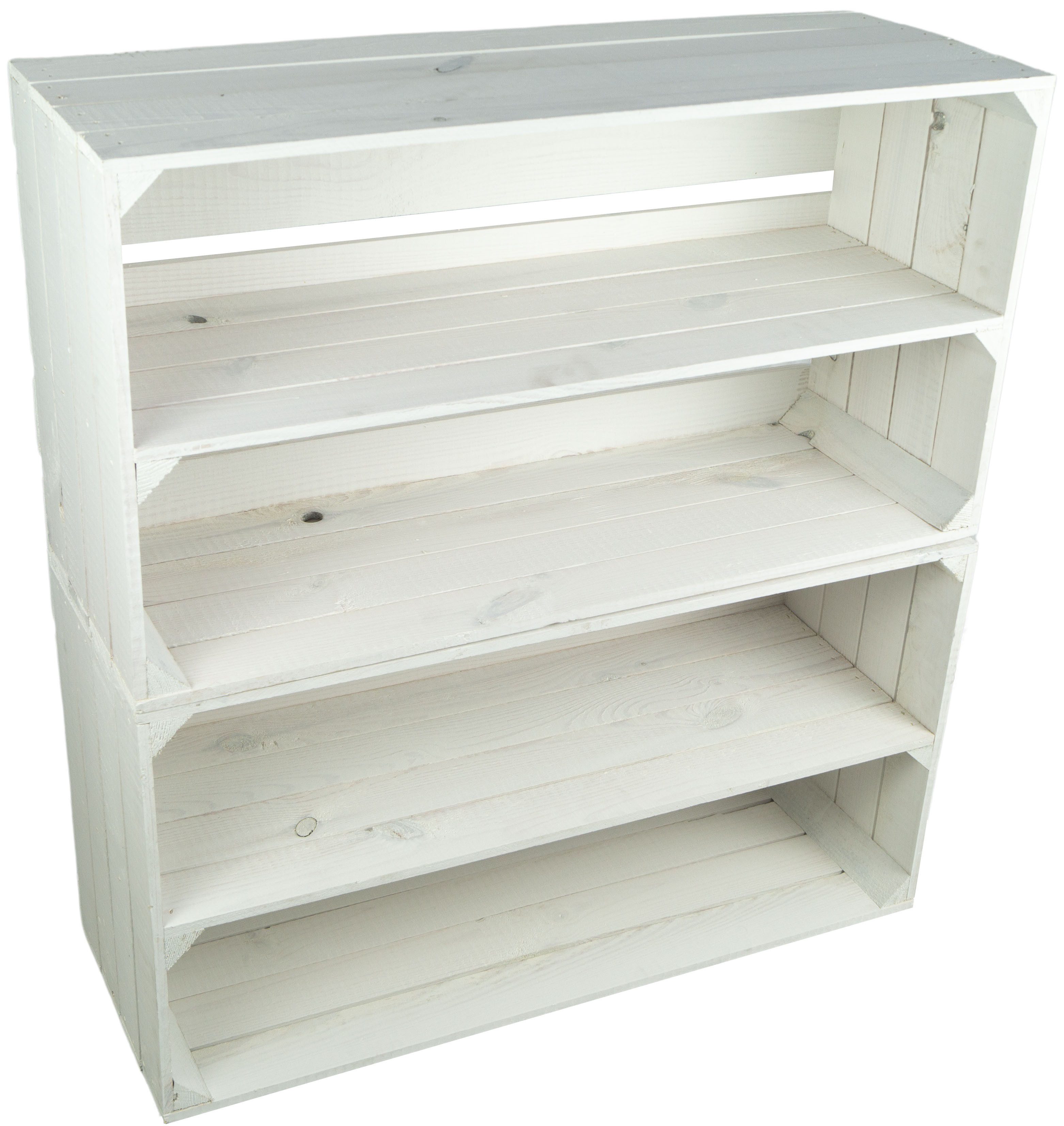 Allzweckkiste 2er Set grosse Regalkiste Tosca weiss (Spar-Set)