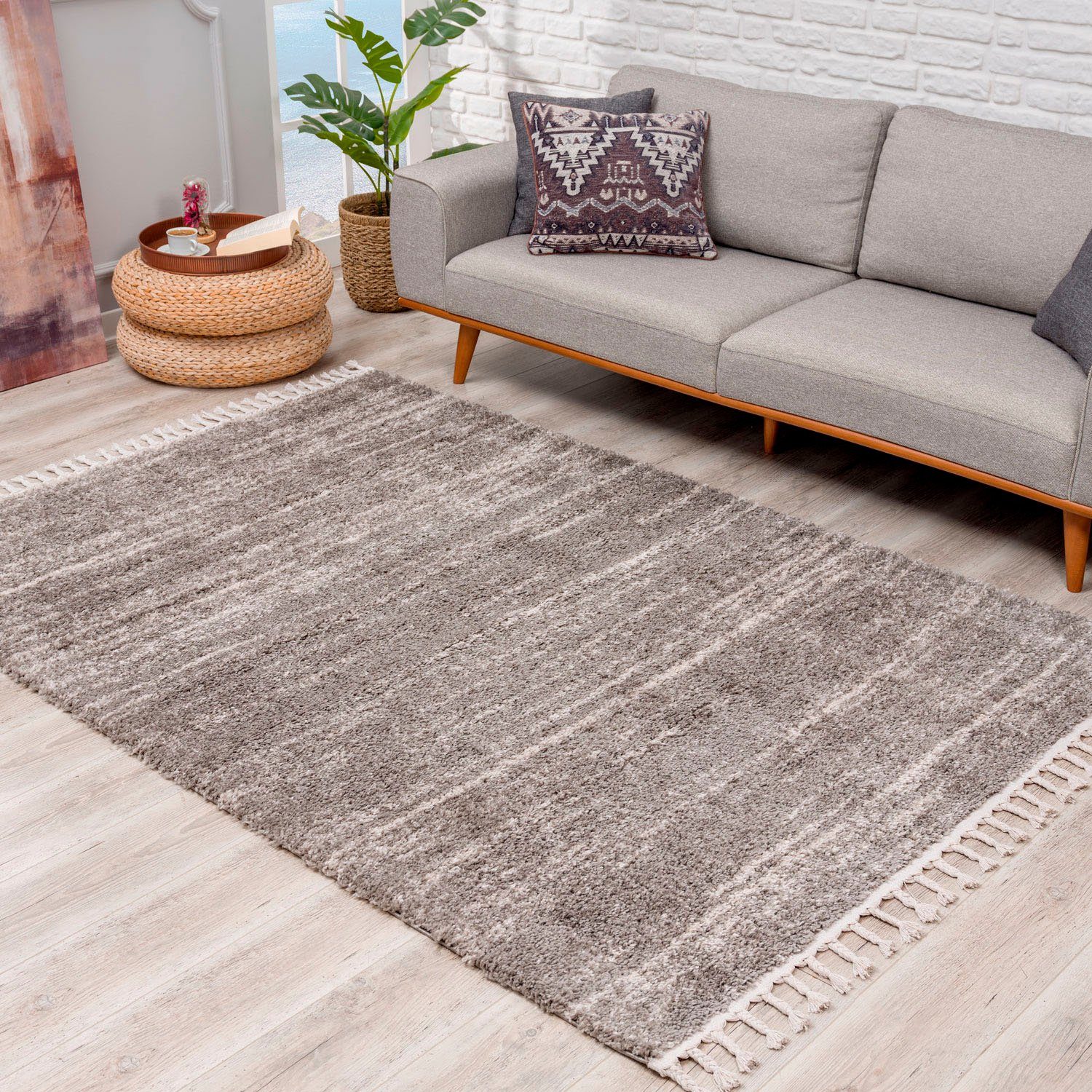 Carpet Fransen, Hochflor-Teppich mm, Meliert Pulpy Höhe: besonders weich, rechteckig, mit City, 524, 30