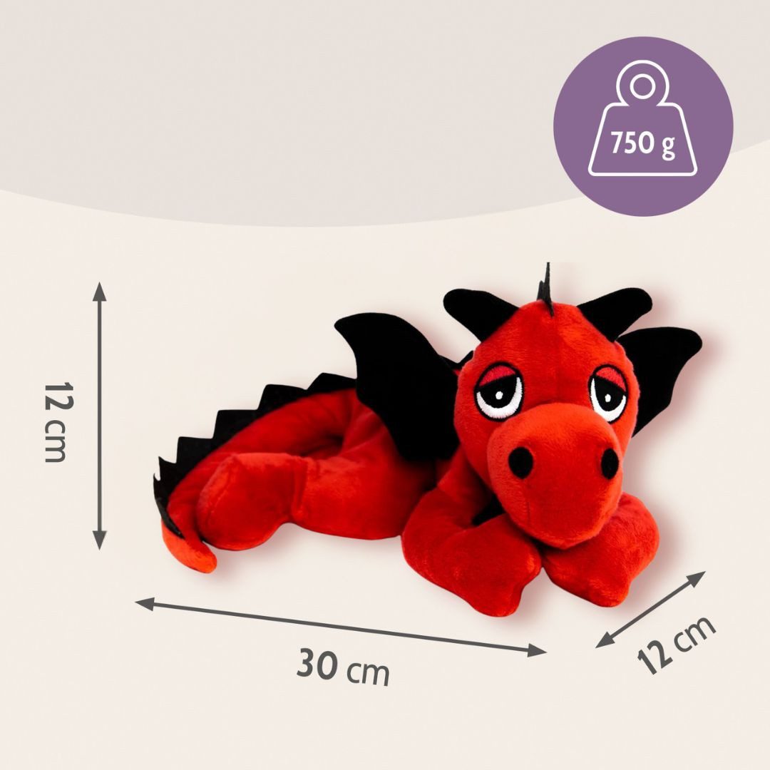 Habibi Plush Wärmekissen Habibi Plush Wärmetier Stofftier 1864 Glücksdrache rot