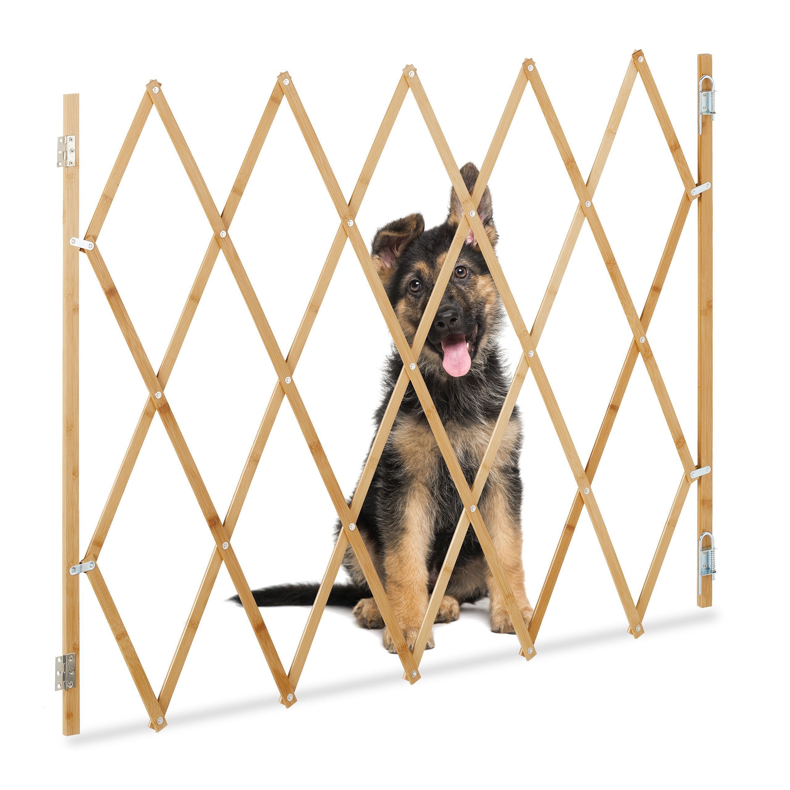 relaxdays Universalschutzgitter Ausziehbares Hundeabsperrgitter in Natur (1 St)