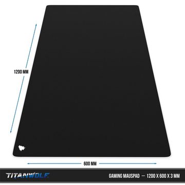 Titanwolf Gaming Mauspad, XXXL Speed Mousepad 1200 x 600 mm, Geschwindigkeit & Präzision