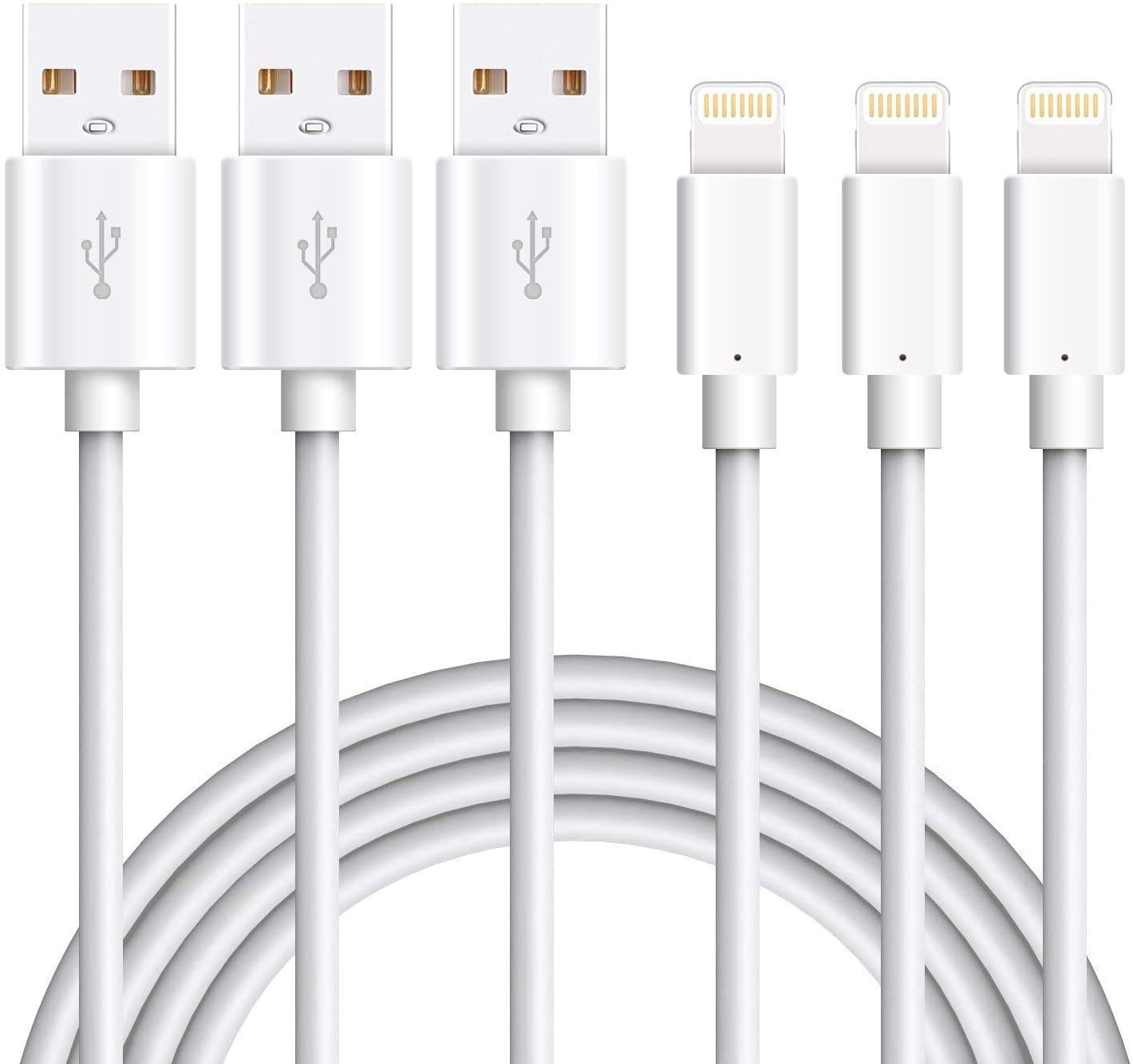 Elegear iphone Schnellladekabel für ipad Lightningkabel, (100 cm), 3Pack, weiß