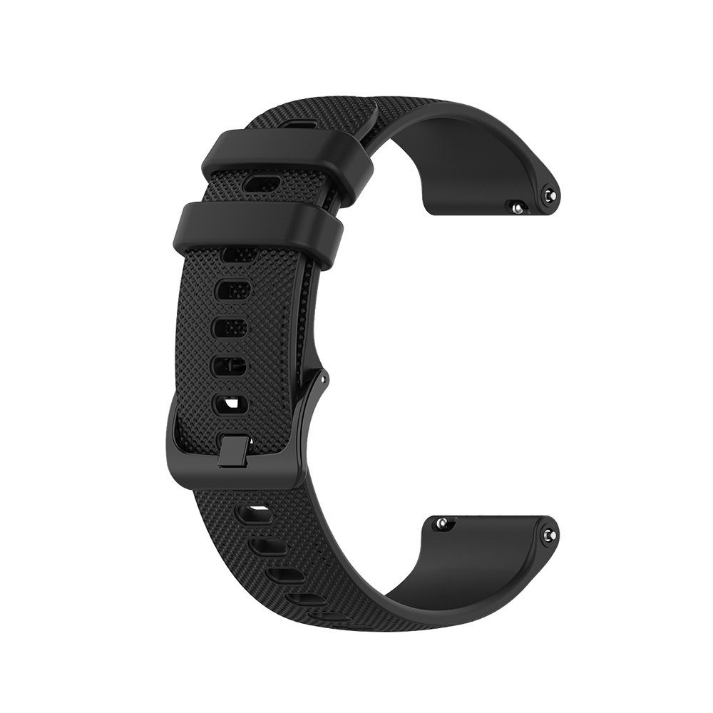 BTTO Smartwatch-Armband Silikonband Uhrenarmband Wasserdicht 18 mm/20 mm/22mm Breiten, 6 Farben, SmartWatch-Armband für Samsung Galaxy Watch/Huawei Watch/Garmin/Fossi Schwarz