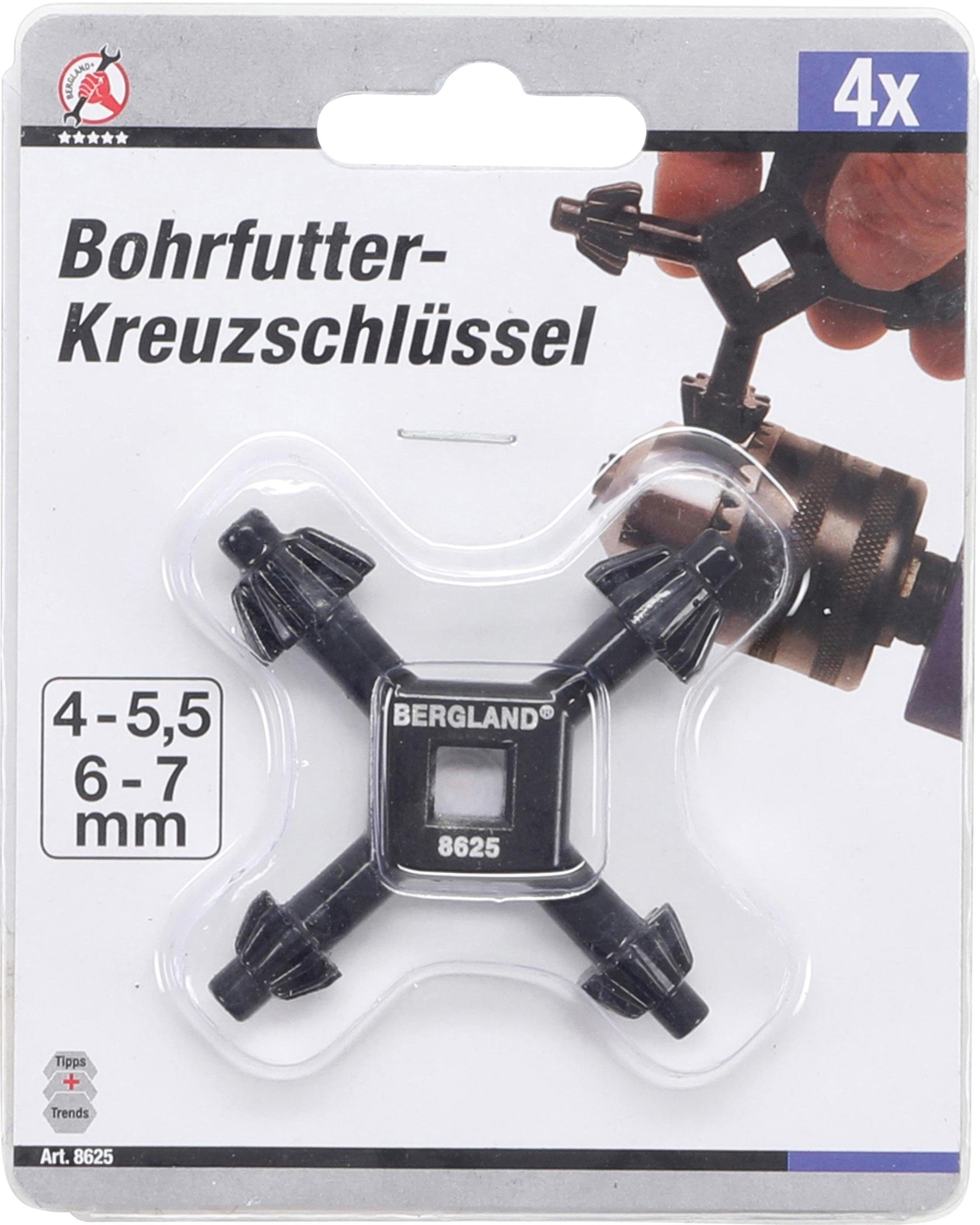 universal, Spiralbohrer / 6 BGS / 5,5 technic Bohrfutter-Kreuzschlüssel, / 7 4 Ø mm