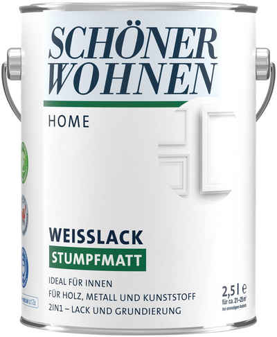 SCHÖNER WOHNEN-Kollektion Weißlack »Home Weisslack«, 2,5 Liter, weiß, stumpfmatt, vergilbungsbeständiger Acryllack