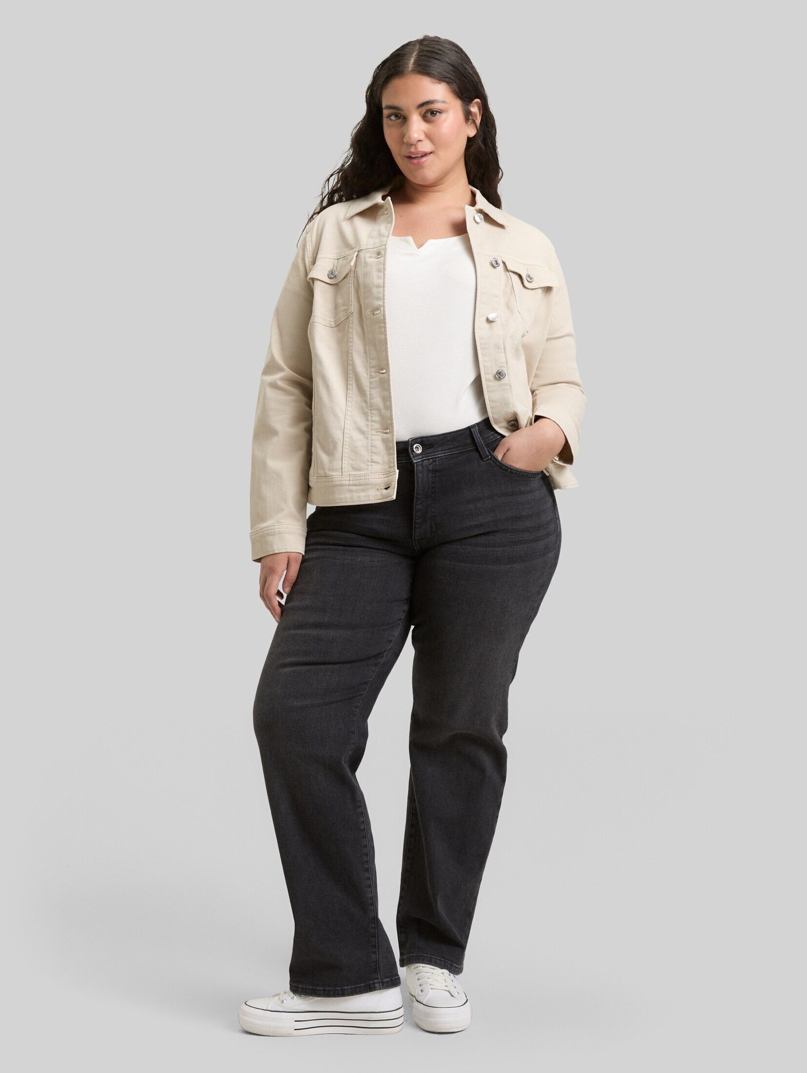 TOM TAILOR PLUS Straight-Jeans Jeanshosen Plus Size - Straight Jeans