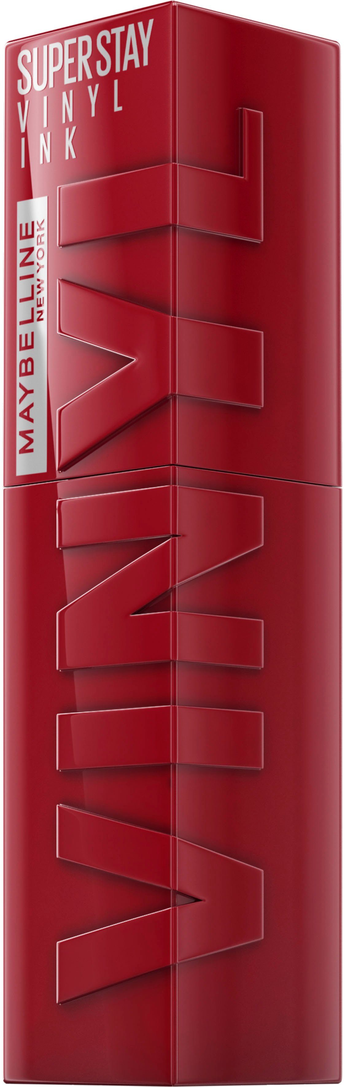 MAYBELLINE NEW YORK Lippenstift SUPER STAY VINYL INK, kreiert ein sofort glänzendes Vinyl-Finish und bis zu 16H Halt