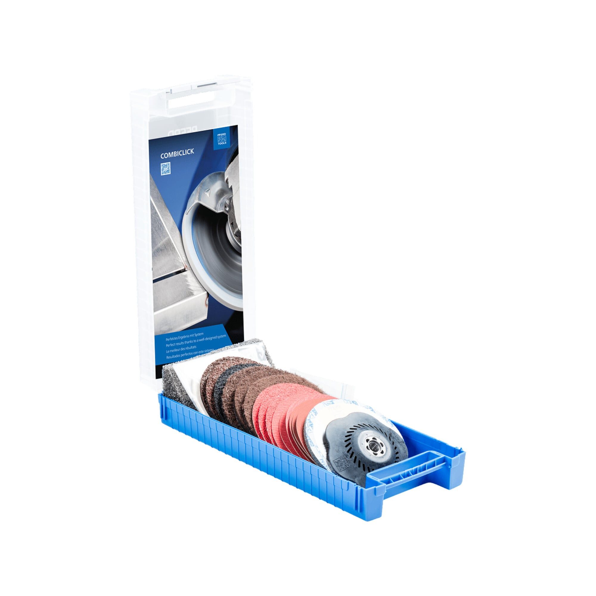 Pferd Polierpad PFERD TOOLS COMBICLICK Set 19-tlg. Ø 125 mm M14 Bearbeitungen grob bis