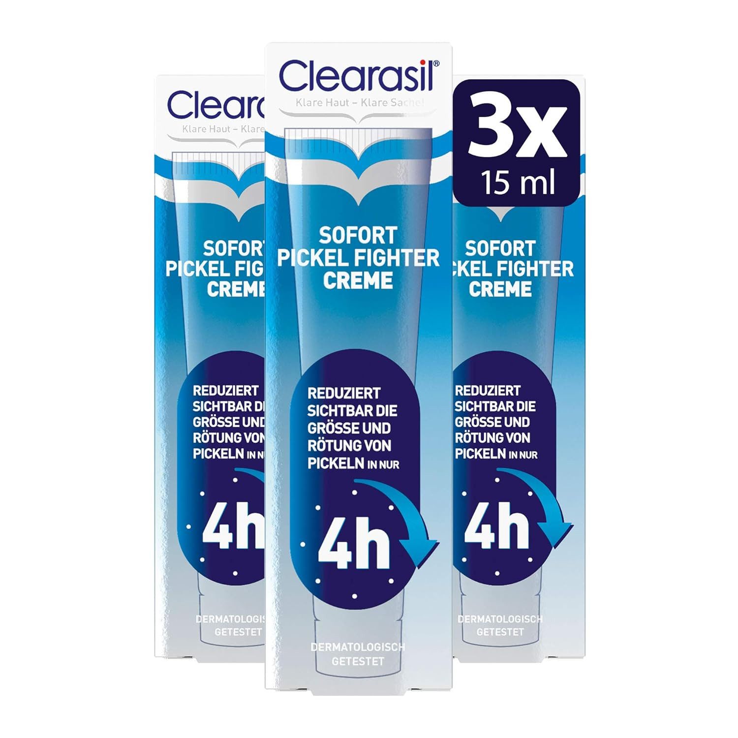 Clearasil Hautcreme Clearasil Sofort Pickel Fighter Creme 3 x 15ml Multi-Pack, 3-tlg.