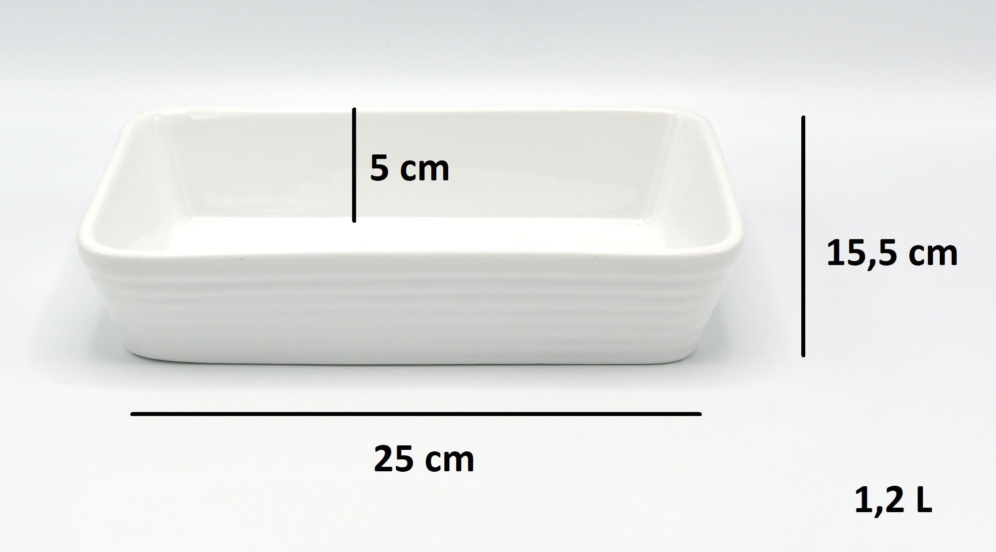 4 Florina Küchenform Auflaufform Porzellan Lasagne Backform Größen Auflaufform rechteckig