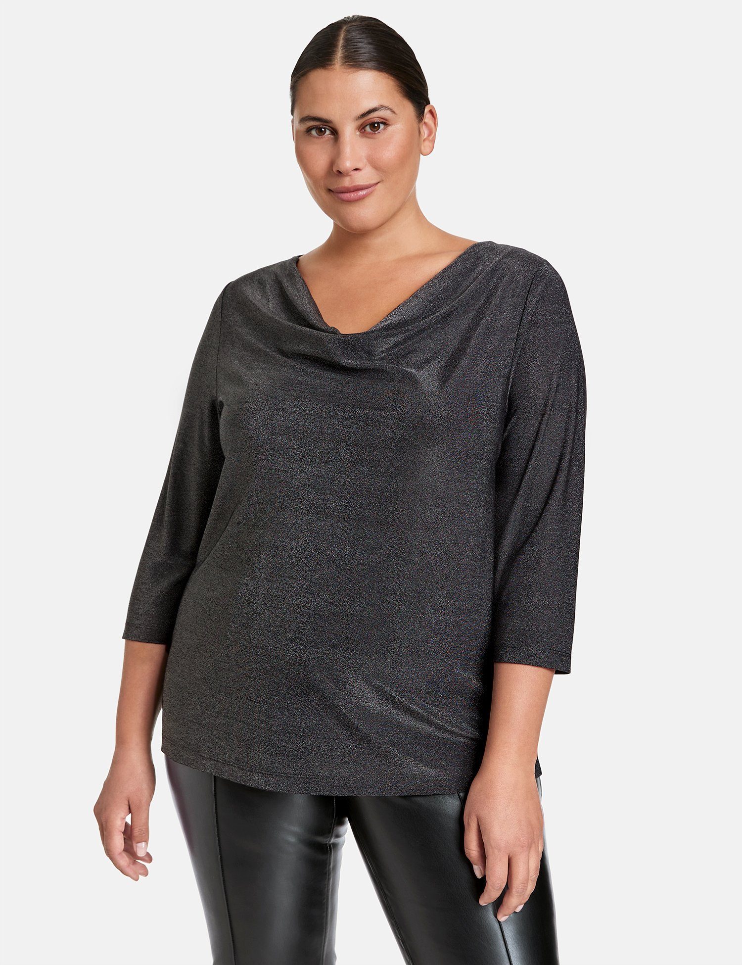 Samoon 3/4-Arm-Shirt 3/4 Arm Shirt mit Glanzeffekt