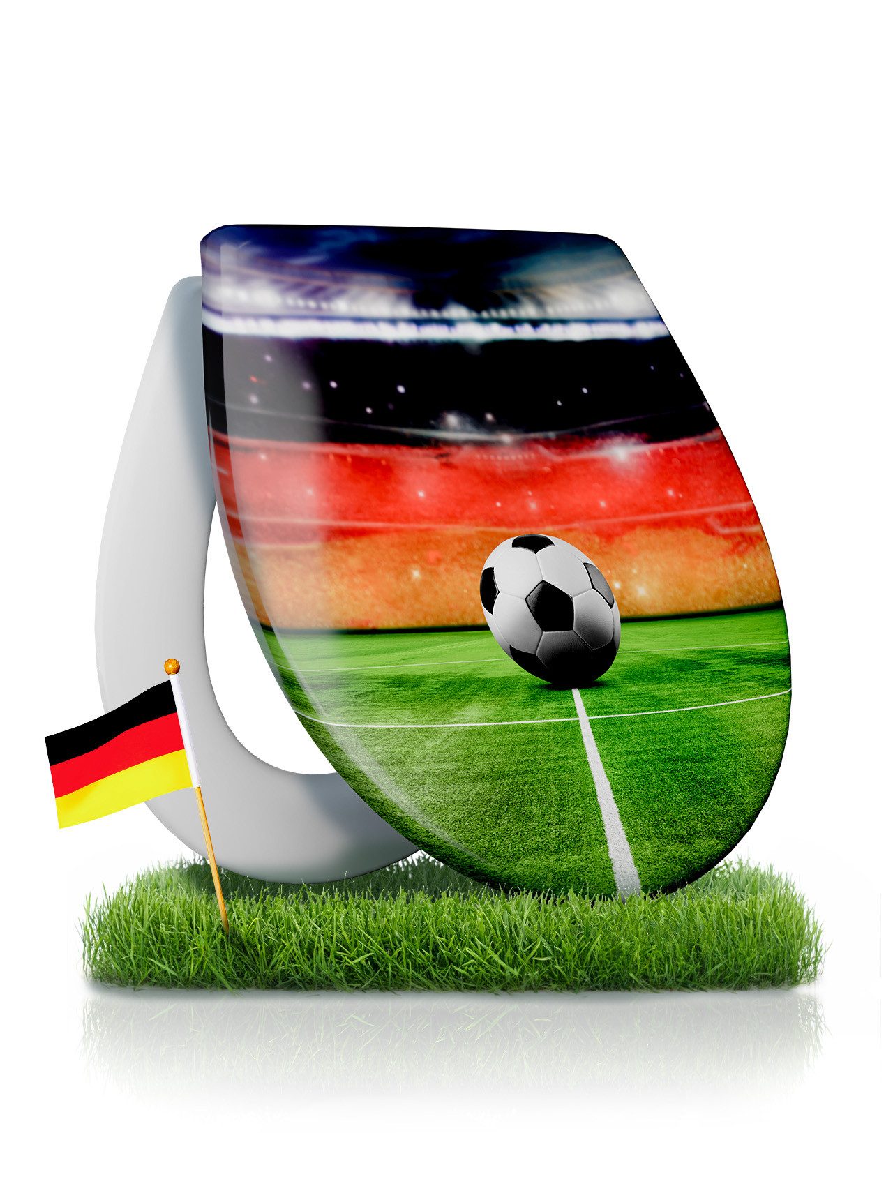 Calmwaters WC-Sitz Motiv Original, Motiv Halbzeitpause, Made in EU, Absenkautomatik, Abnehmbar, 26LP6305