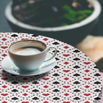 Abakuhaus Tischdecke Rundum-elastische Stofftischdecke, rot schwarz Tourist Poker-Karten