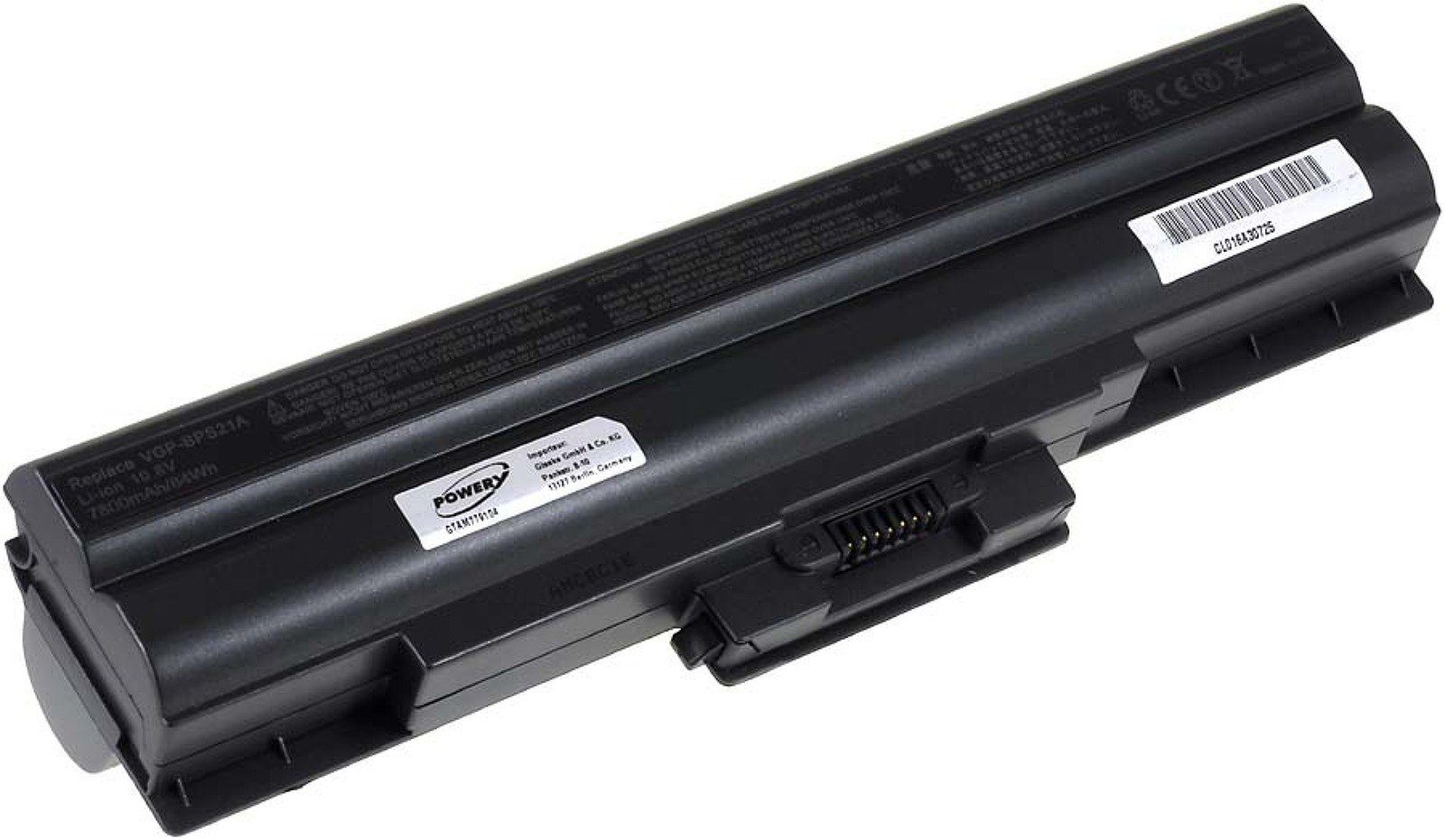 6600 (10.8 V) mAh Powery für Sony VGP-BPS21A Typ Laptop-Akku Akku