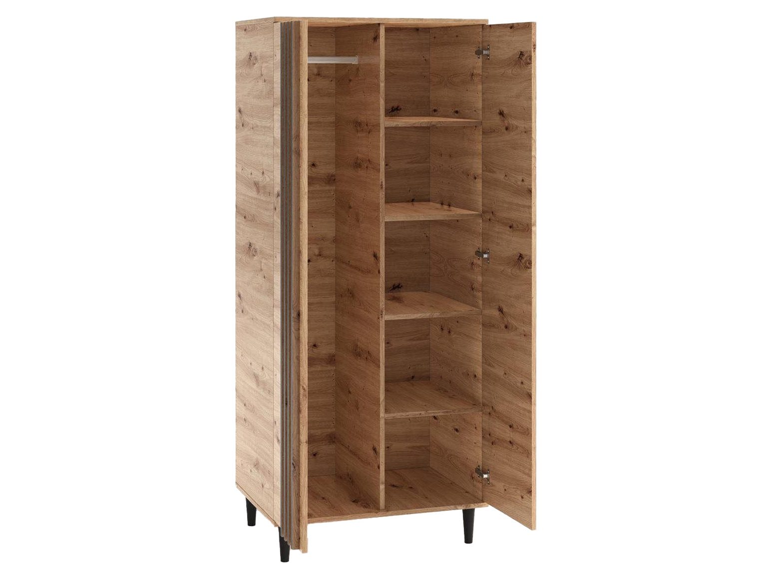 Beautysofa Garderobenschrank L10 (zweitürig Garderobe mit Lamellen,mit Klei günstig online kaufen