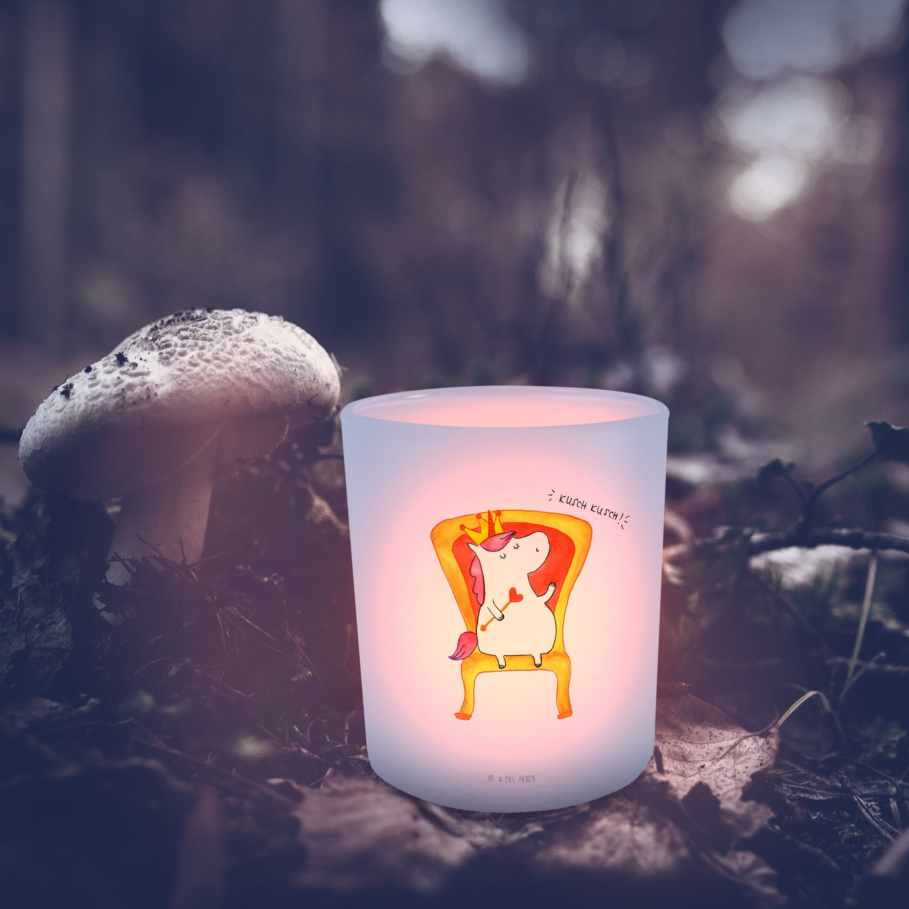 Windlicht Mrs. Transparent Teelichter, Geschenk, König Einhorn St) (1 Kerzenlicht, Mr. & Panda - Herr -