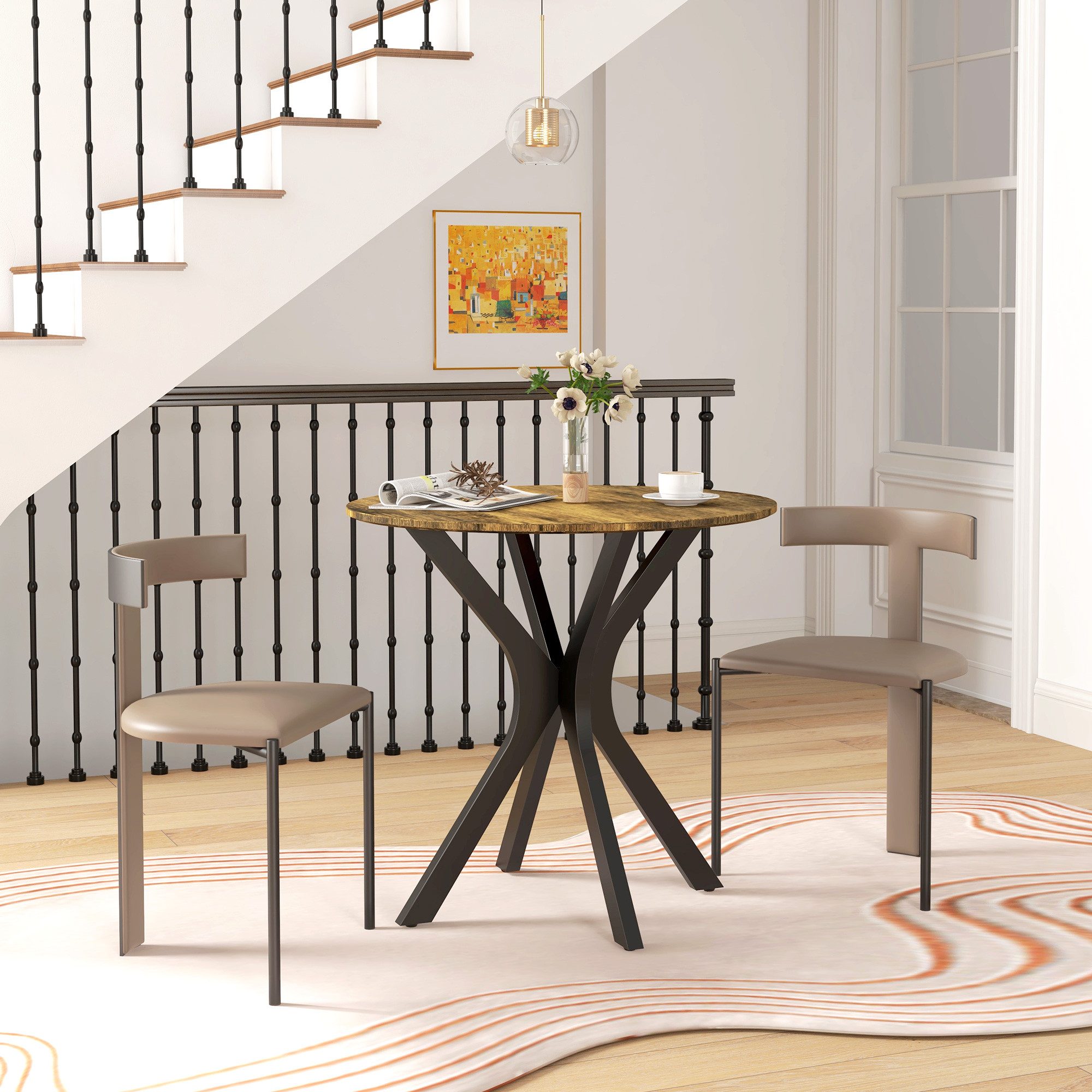 HOMCOM Esstisch mit Spider-Stahlgestell (Esszimmertisch, 1-St., günstig online kaufen