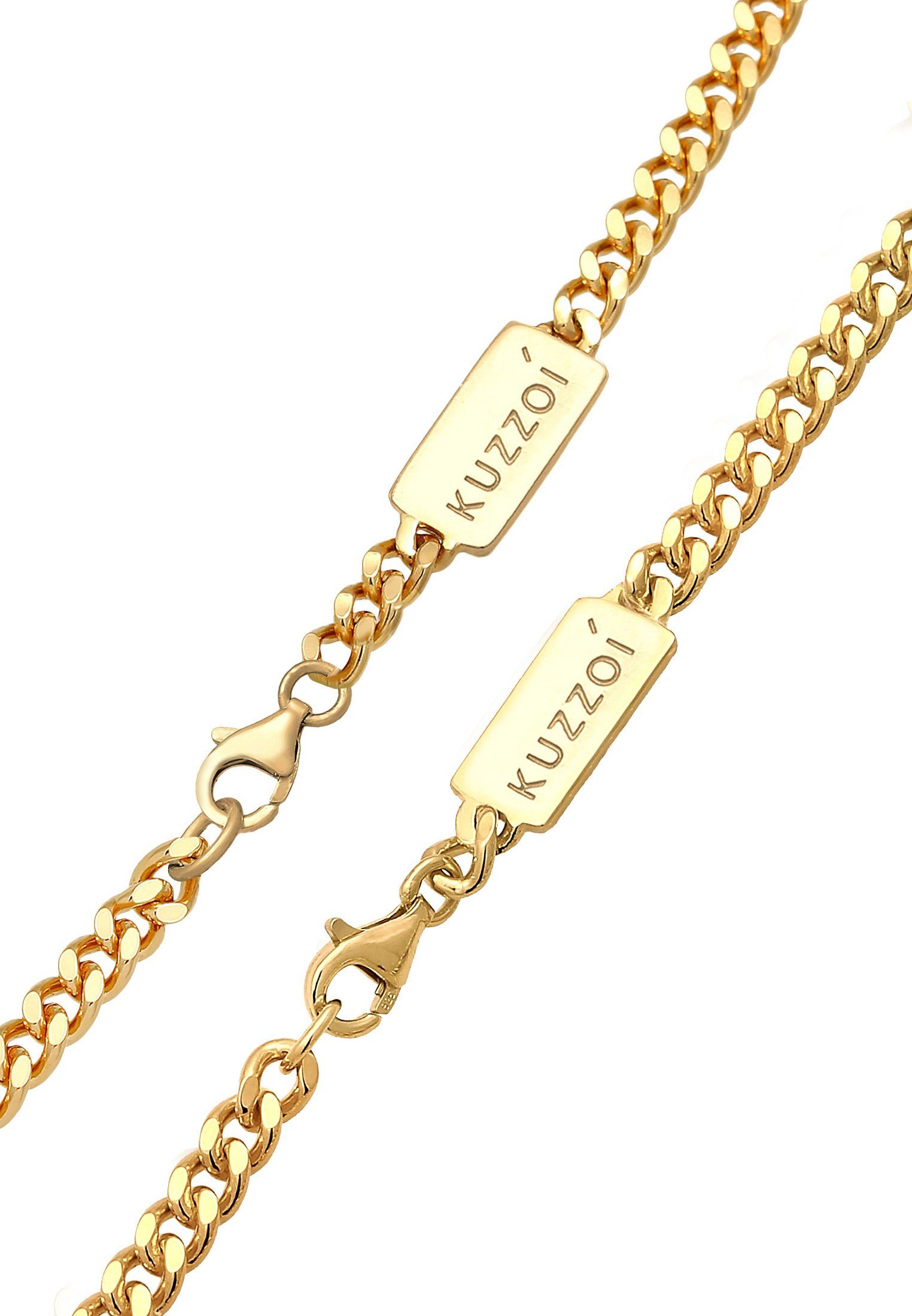 Kuzzoi Schmuckset Panzerketten Armband und Kette Basic 925 Silber, Schmuckset