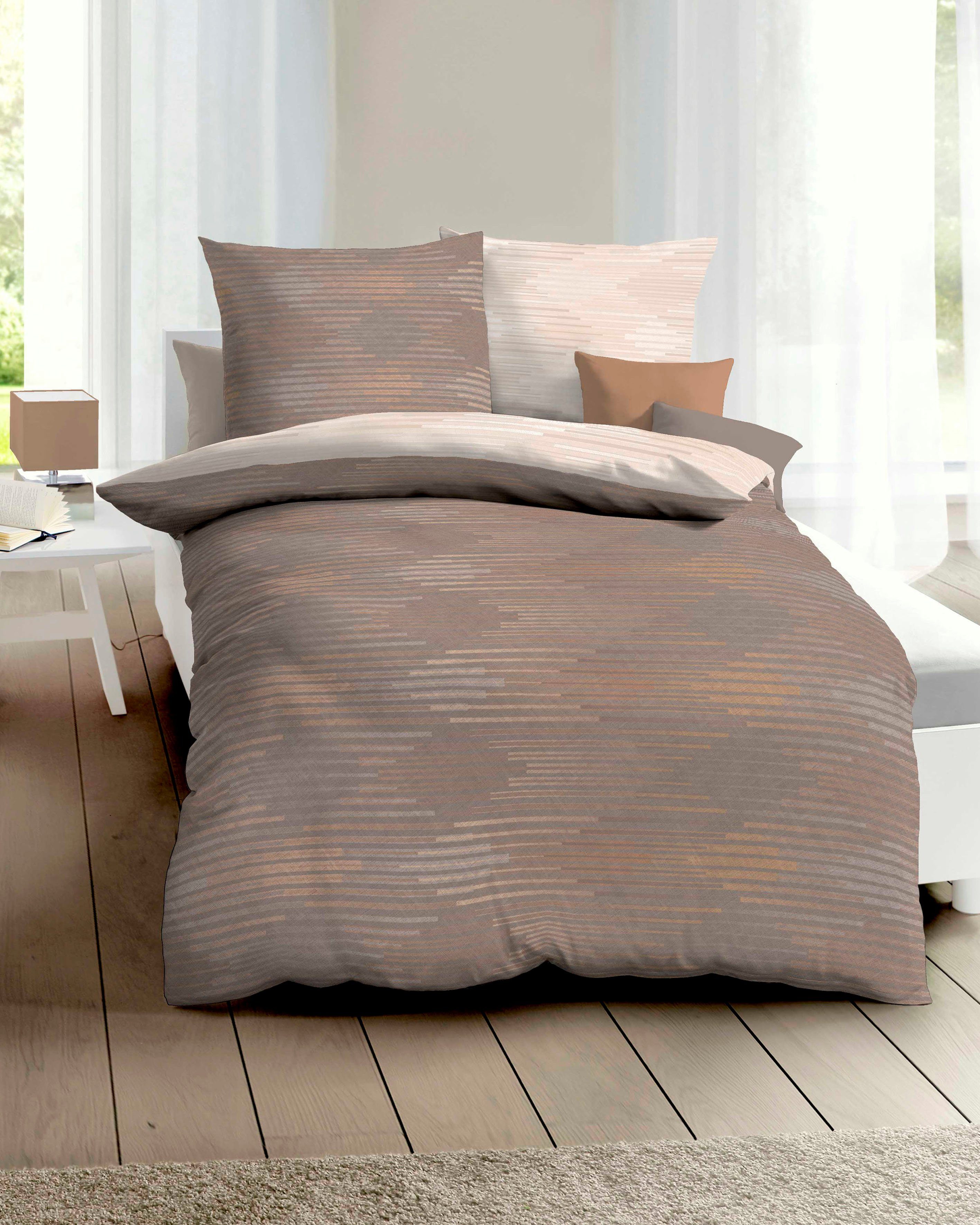 Kaeppel Wendebettwäsche Ikat, Mako-Satin, 2 teilig, angenehm wärmend